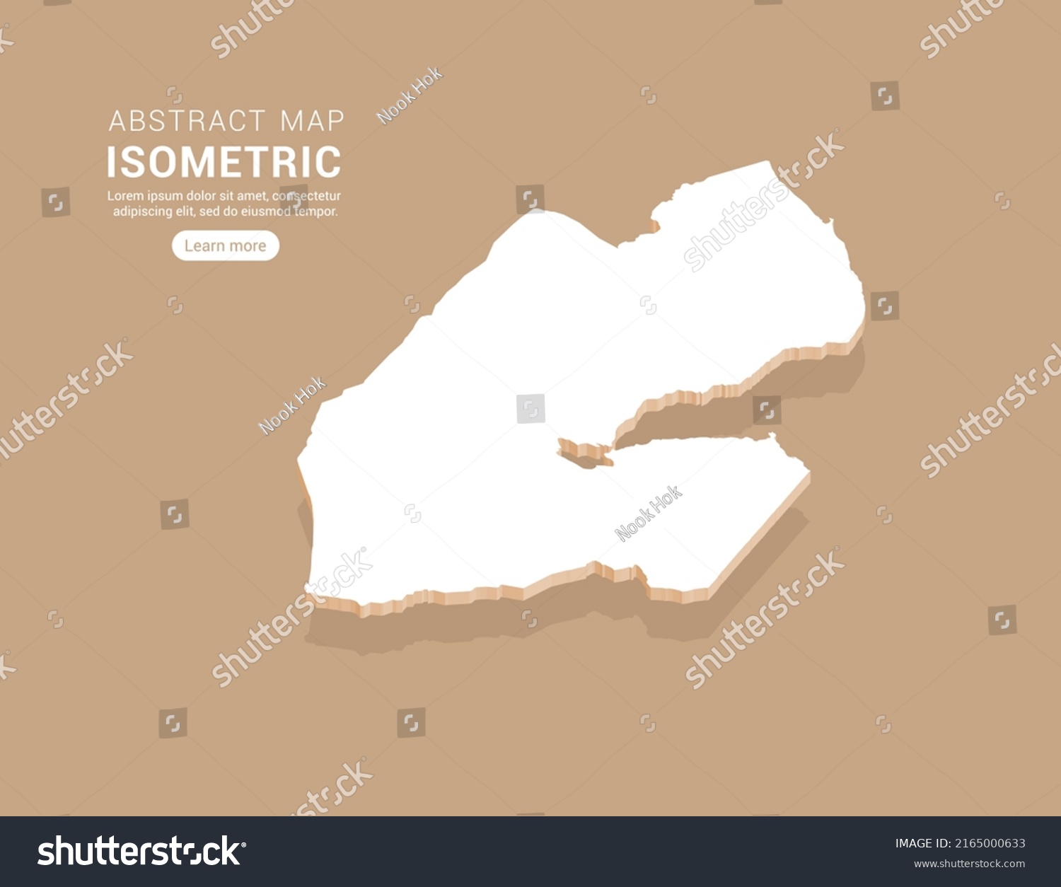 SVG of Djibouti map white on brown background with isometric vector. svg