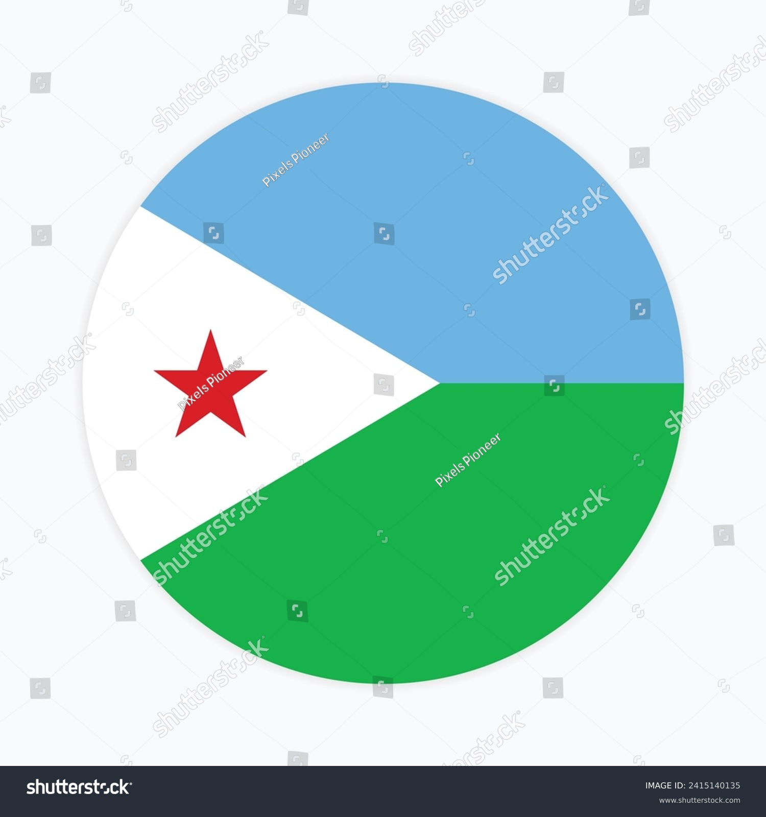 SVG of Djibouti national flag vector icon design. Djibouti circle flag. Round of Djibouti flag.
 svg