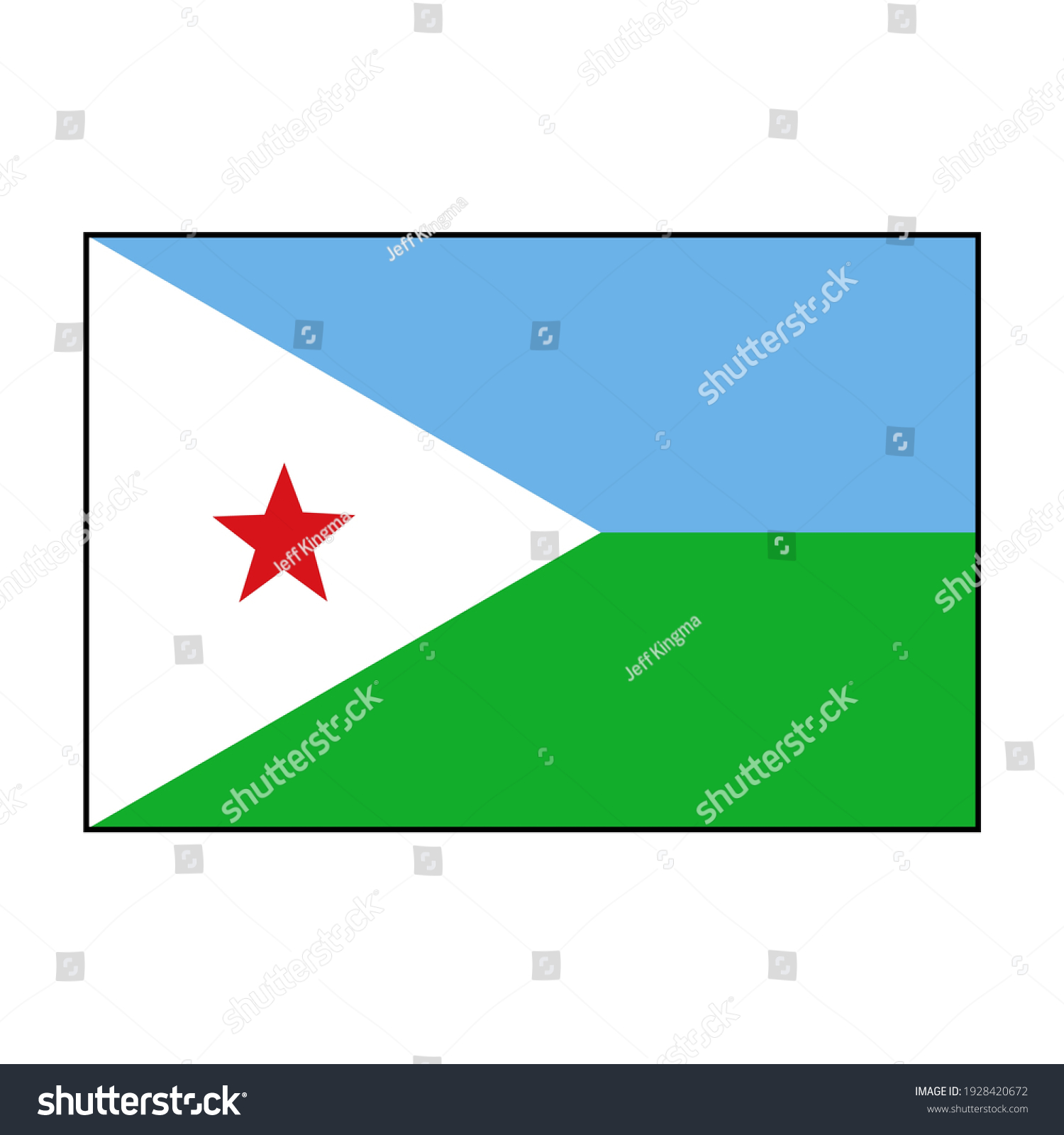 SVG of Djibouti vector flag rectangle icon for African concepts and themes. svg