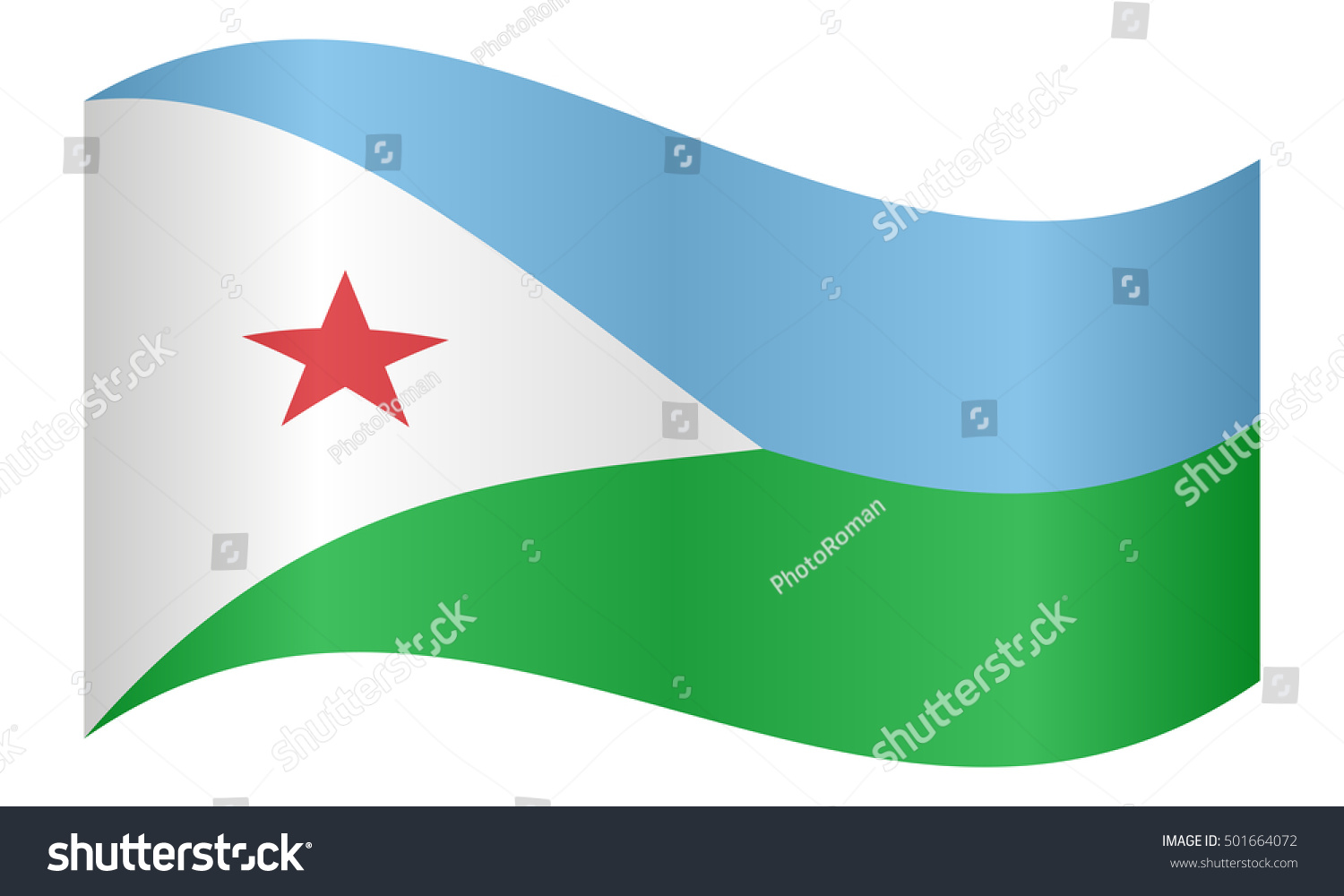 Djiboutian National Official Flag Patriotic Symbol Stock Vector ...