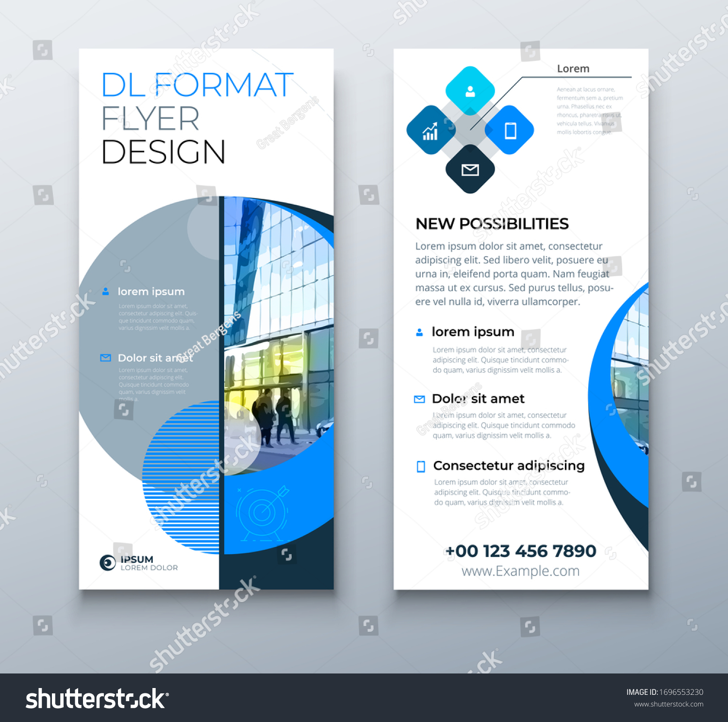 Dl Flyer Design Blue Business Template Stock Vector Royalty Free