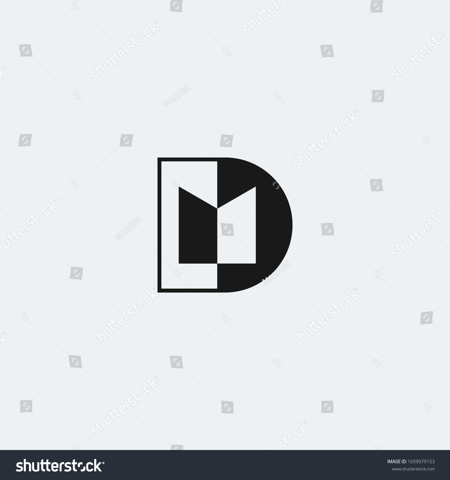 Dm Monogram Logo Black White Space Stock Vector (Royalty Free ...