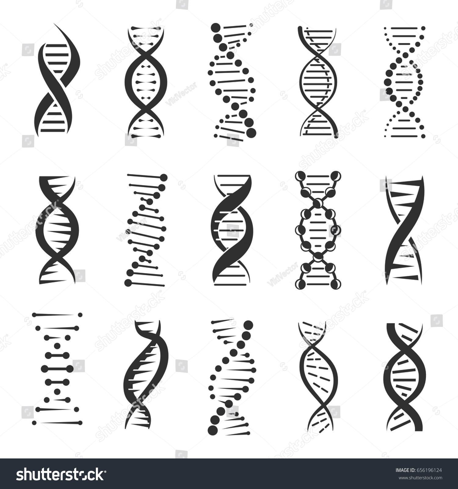 Dna Helix Genetic Sign Vector Icons Stock Vector 656196124 - Shutterstock