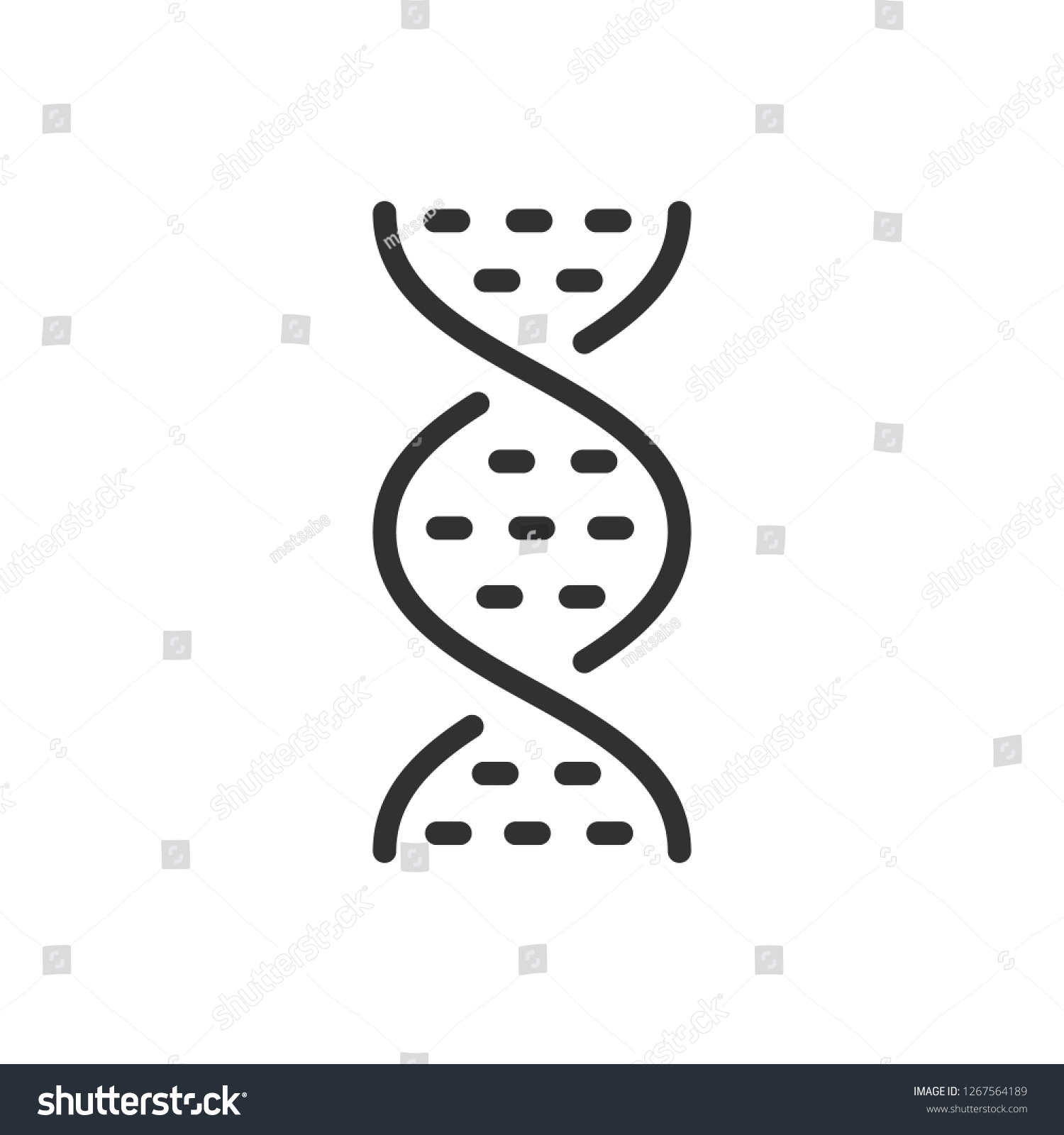 Dna Linear Icon Line Editable Stroke Stock Vector (Royalty Free ...