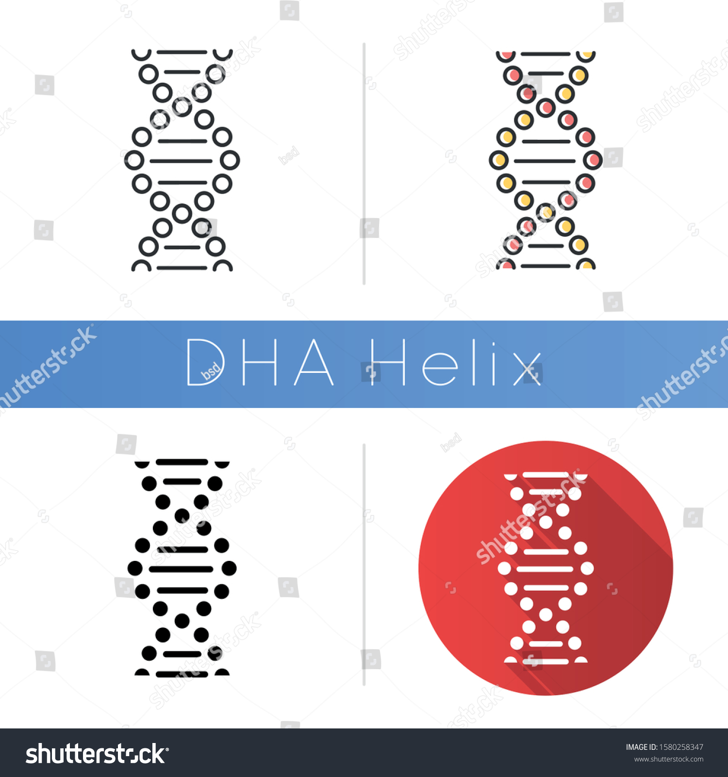 Dna Spiral Icon Connected Dots Lines Stock Vector (Royalty Free) 1580258347