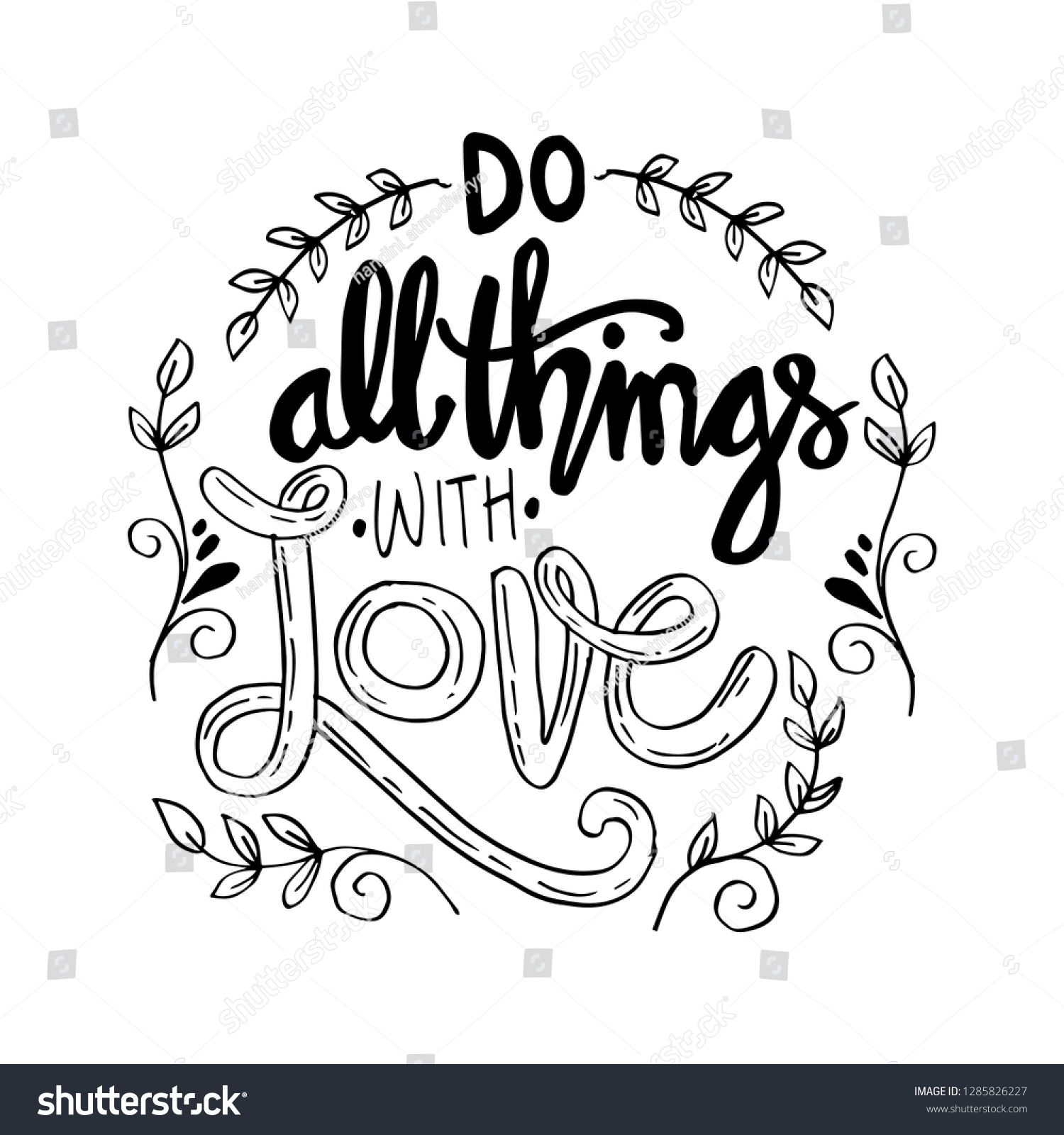 Do All Things Love Motivational Quote Stock Vector (Royalty Free ...