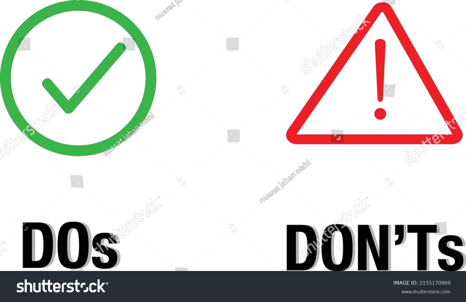 Do Dont Good Bad Icons W Stock Vector (Royalty Free) 2155170969 ...