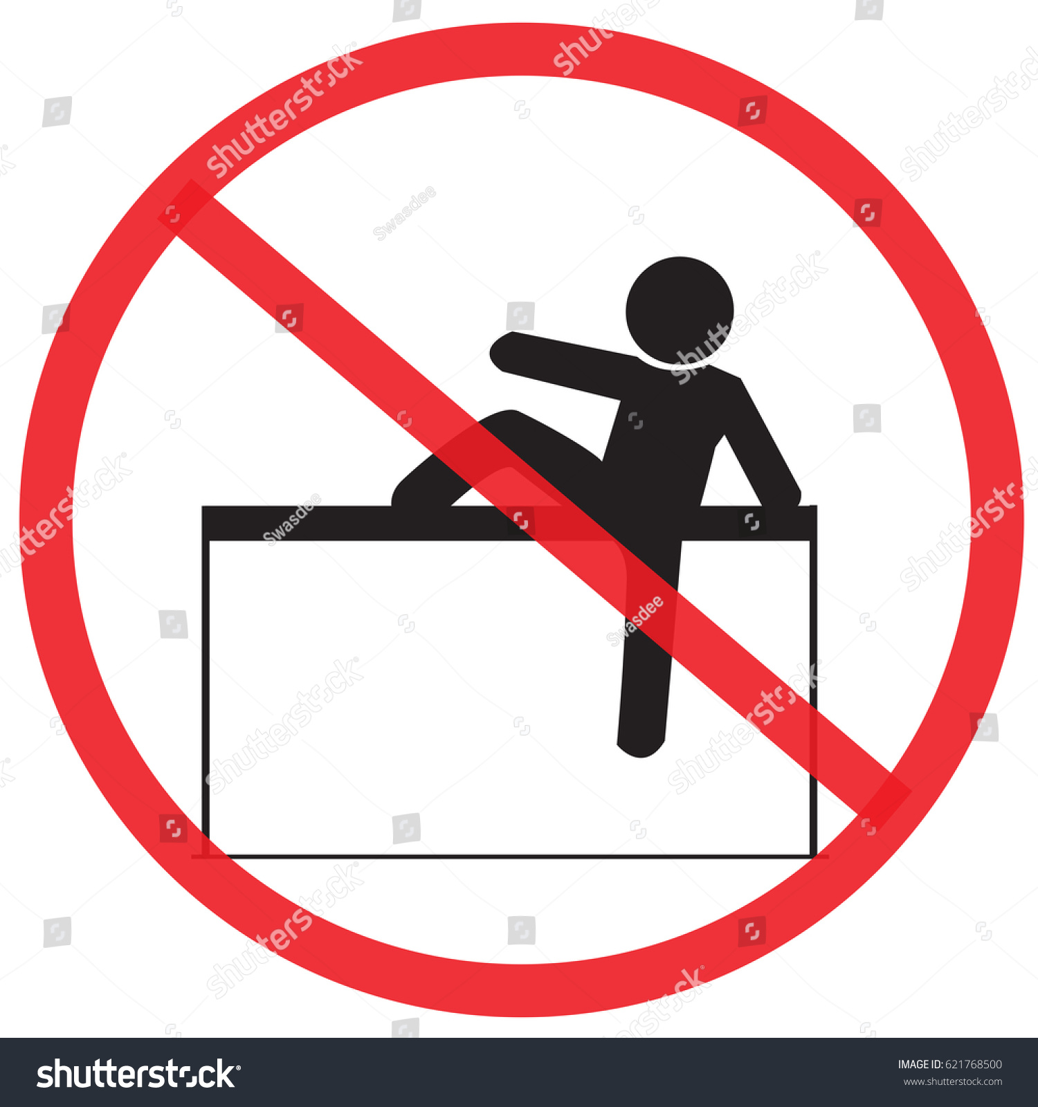 Do Not Climbing Not Allowed Sign Stock Vector 621768500 Shutterstock
