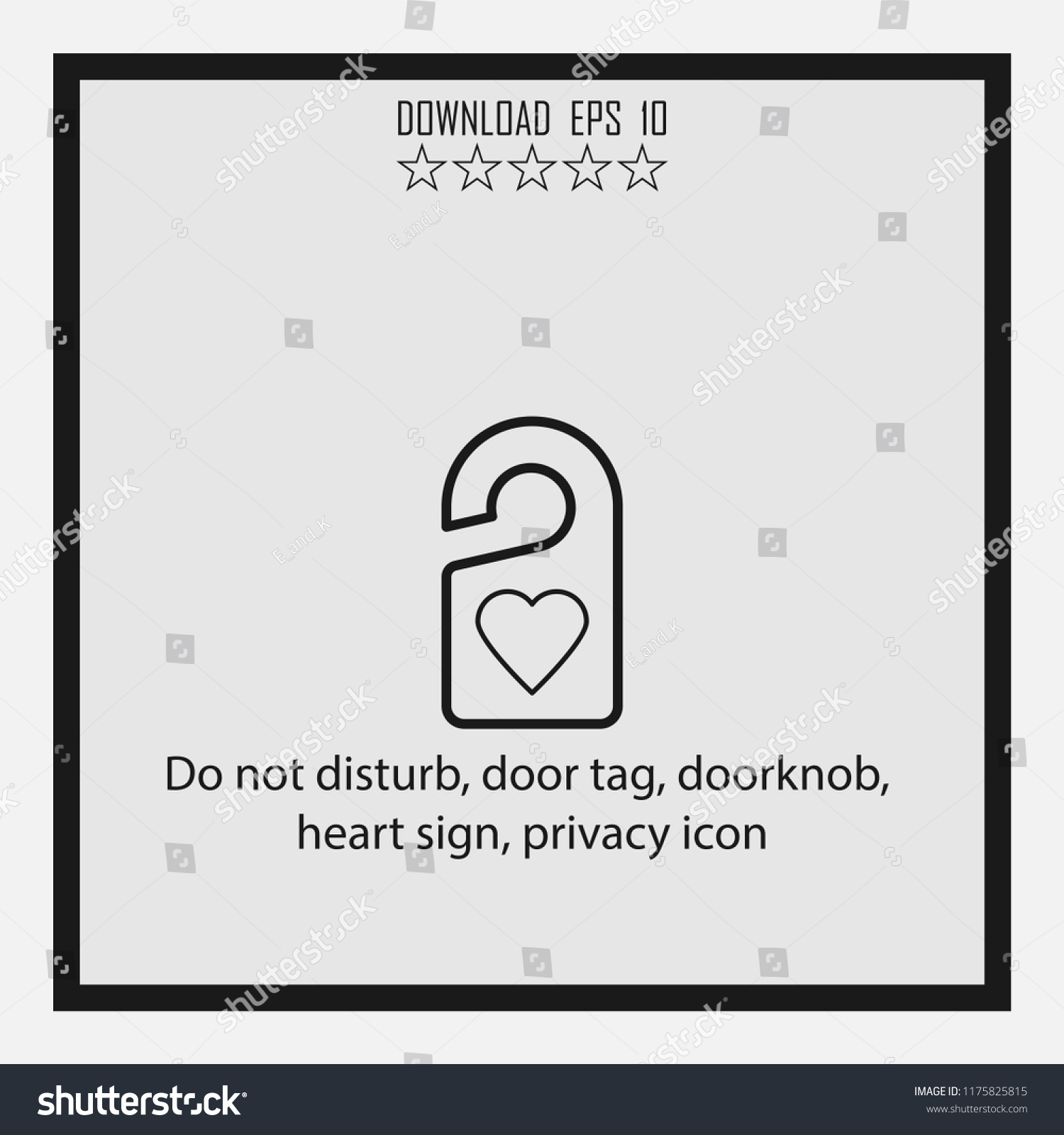 Do Not Distrurb Door Tag Line Stock Vector Royalty Free 1175825815