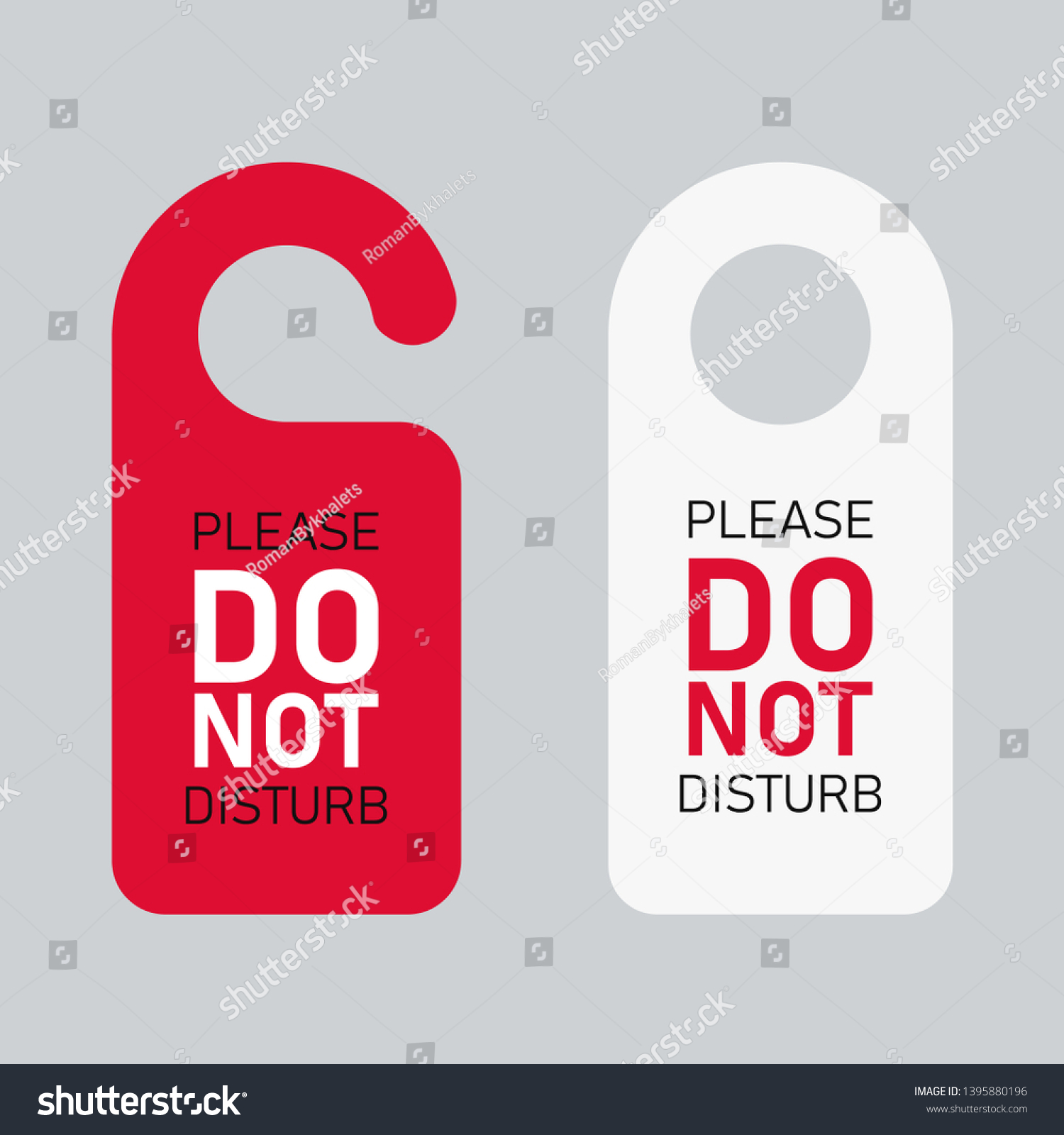 Do Not Disturb Door Hanger Signs Stock Vector Royalty Free 1395880196