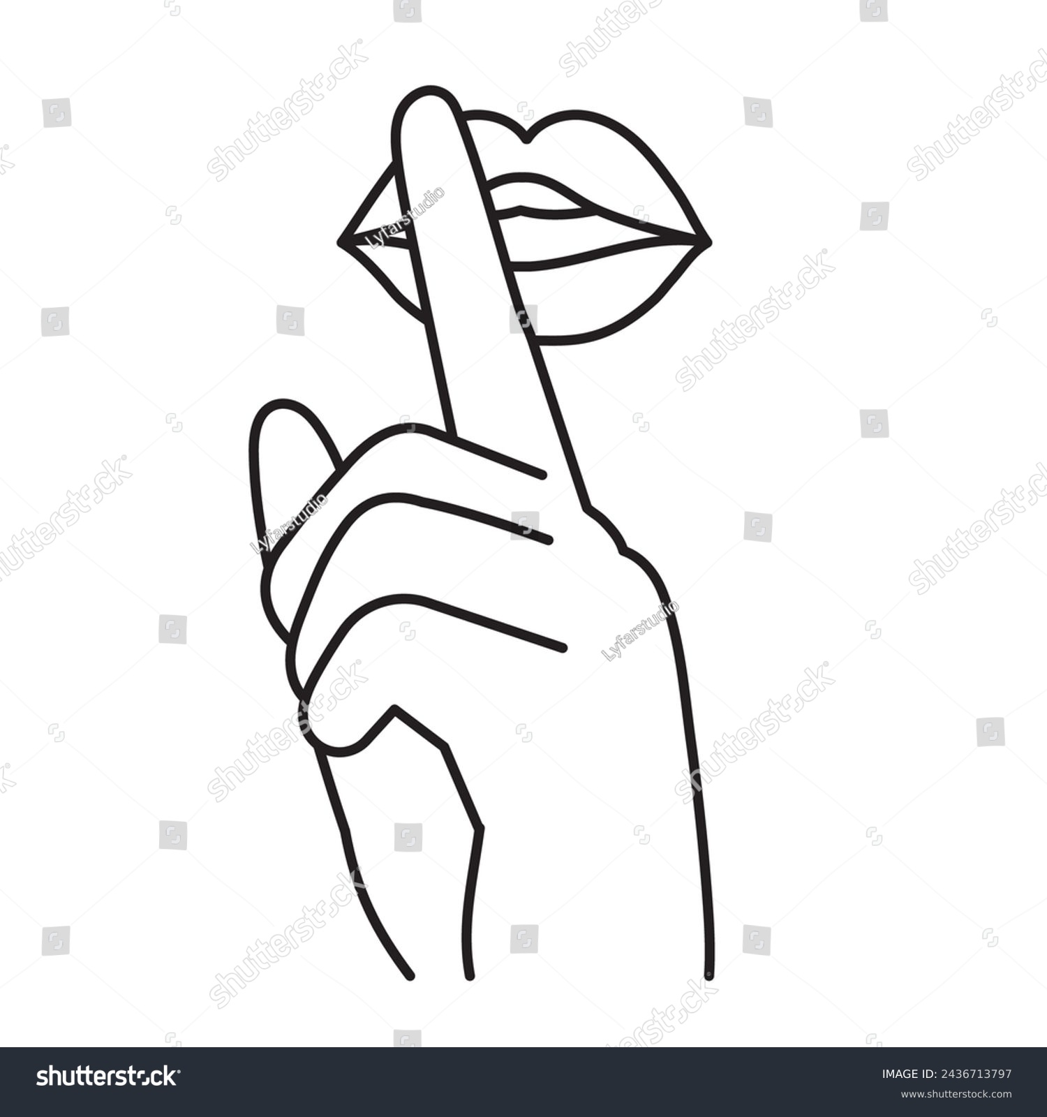 recommend clip art: Do not disturb icon, please be quiet, pssst or shhh gesture lips with forefinger or secret, keep silence, line symbol on white background - editable infographic sign. Vector illustration.