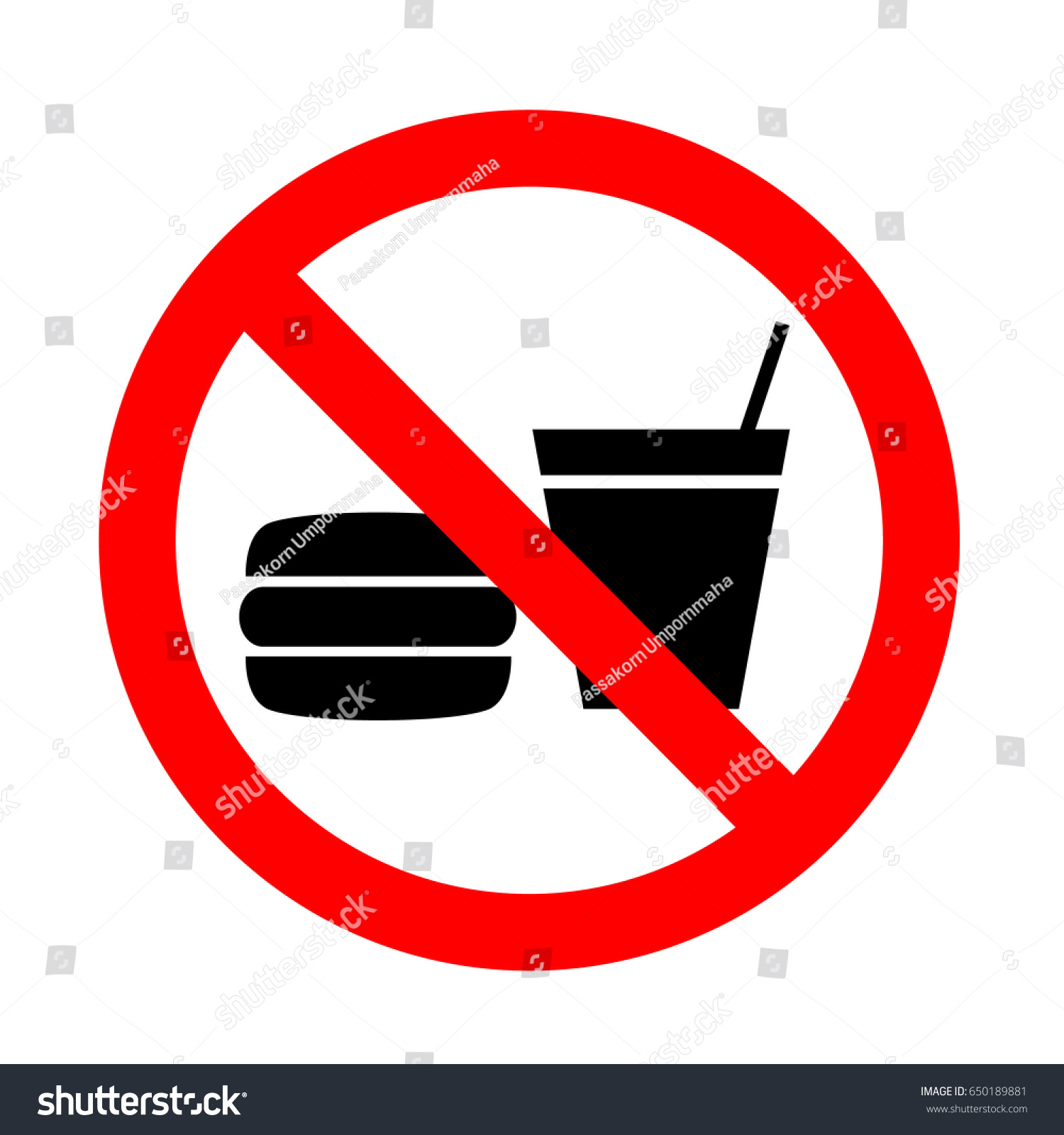 Do Not Eat Drink Sign Stock Vector (Royalty Free) 650189881