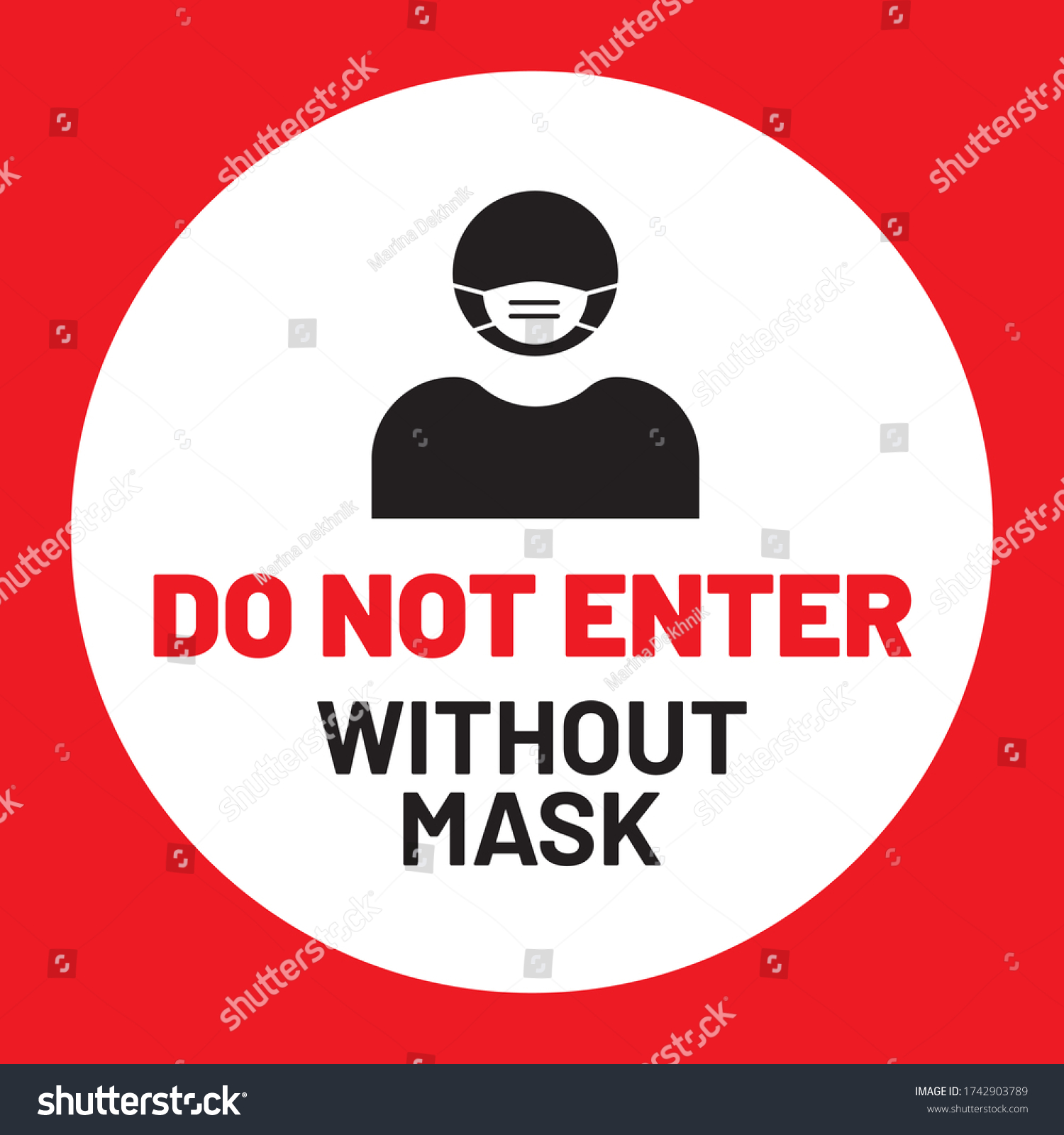 Do Not Enter Without Mask Information Stock Vector Royalty Free