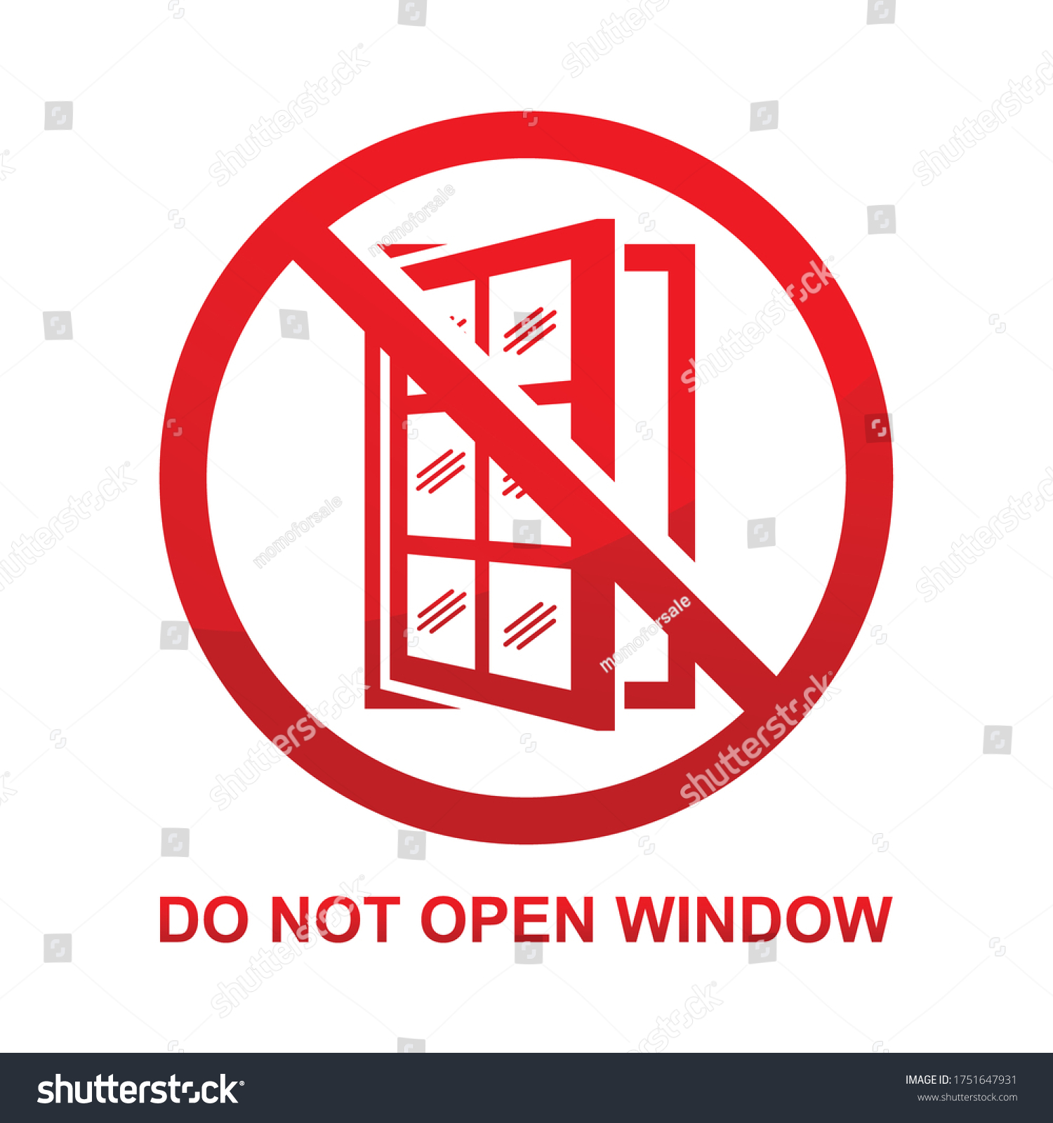 Do Not Open Window Sign Isolated Stock Vector (Royalty Free) 1751647931