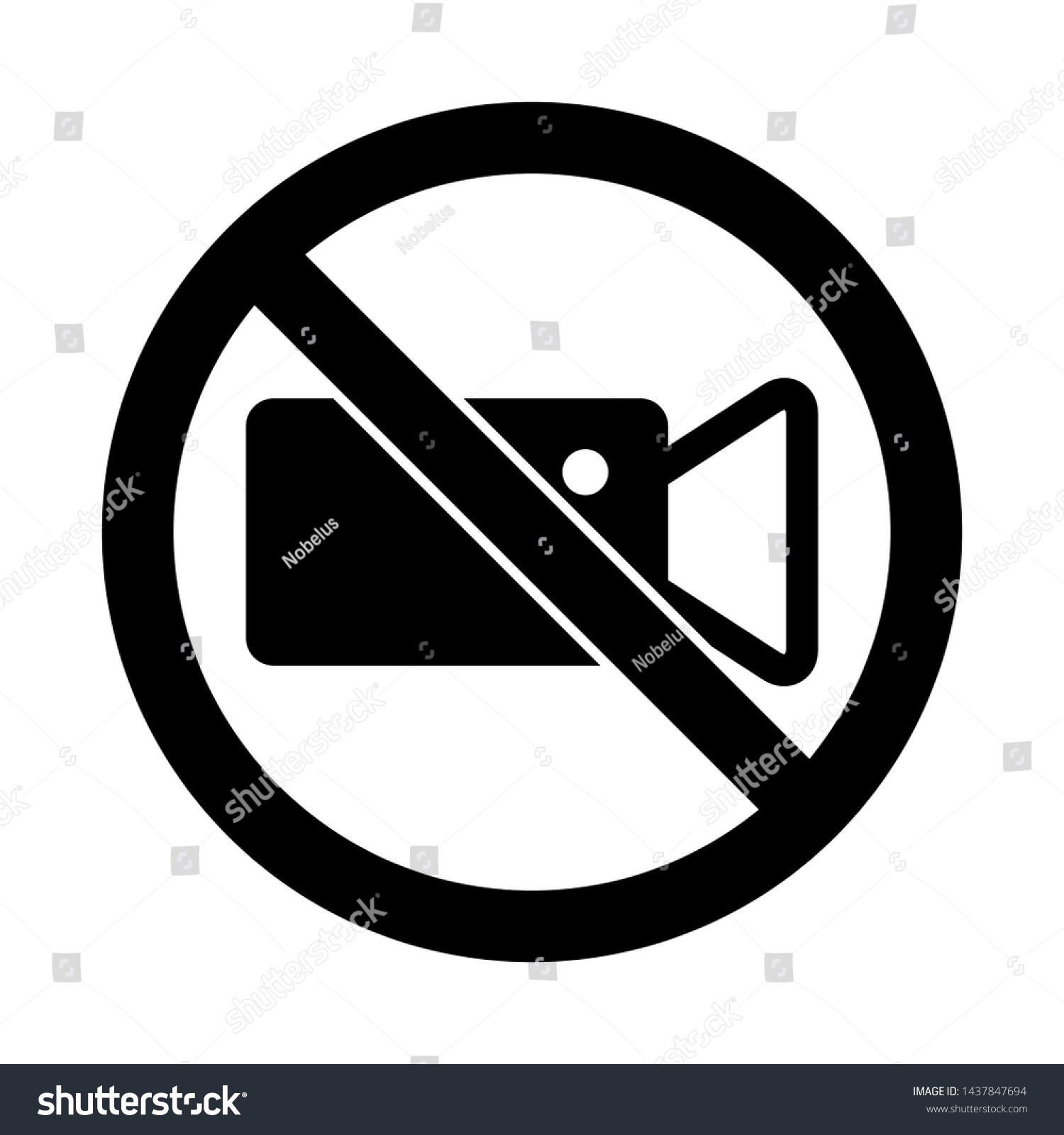 Do Not Record Video Sign No Stock Vector (Royalty Free) 1437847694