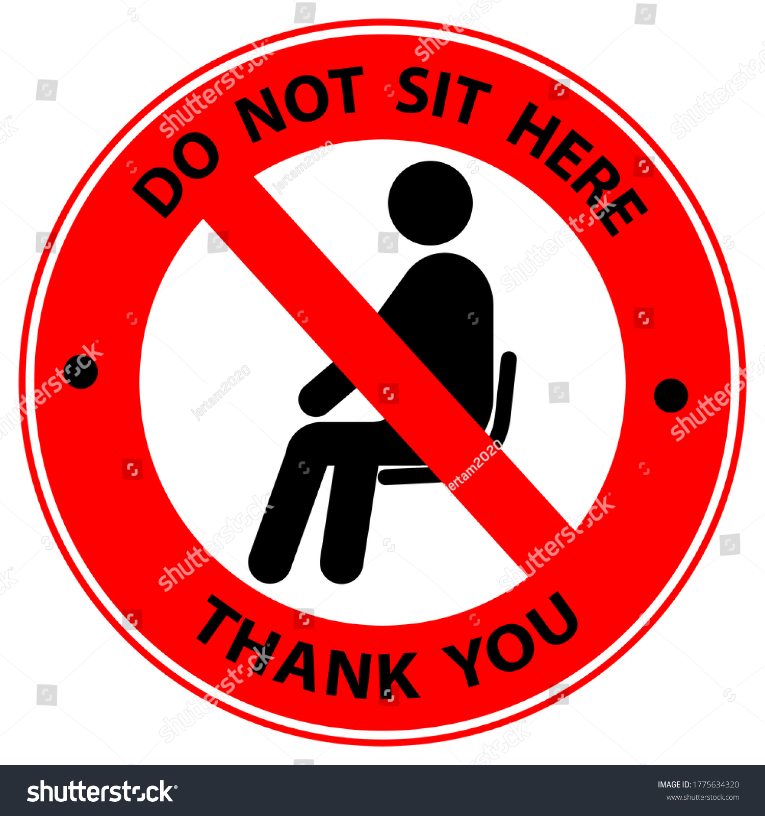 Do Not Sit Here Signage Restaurants Stock Vector Royalty Free 1775634320