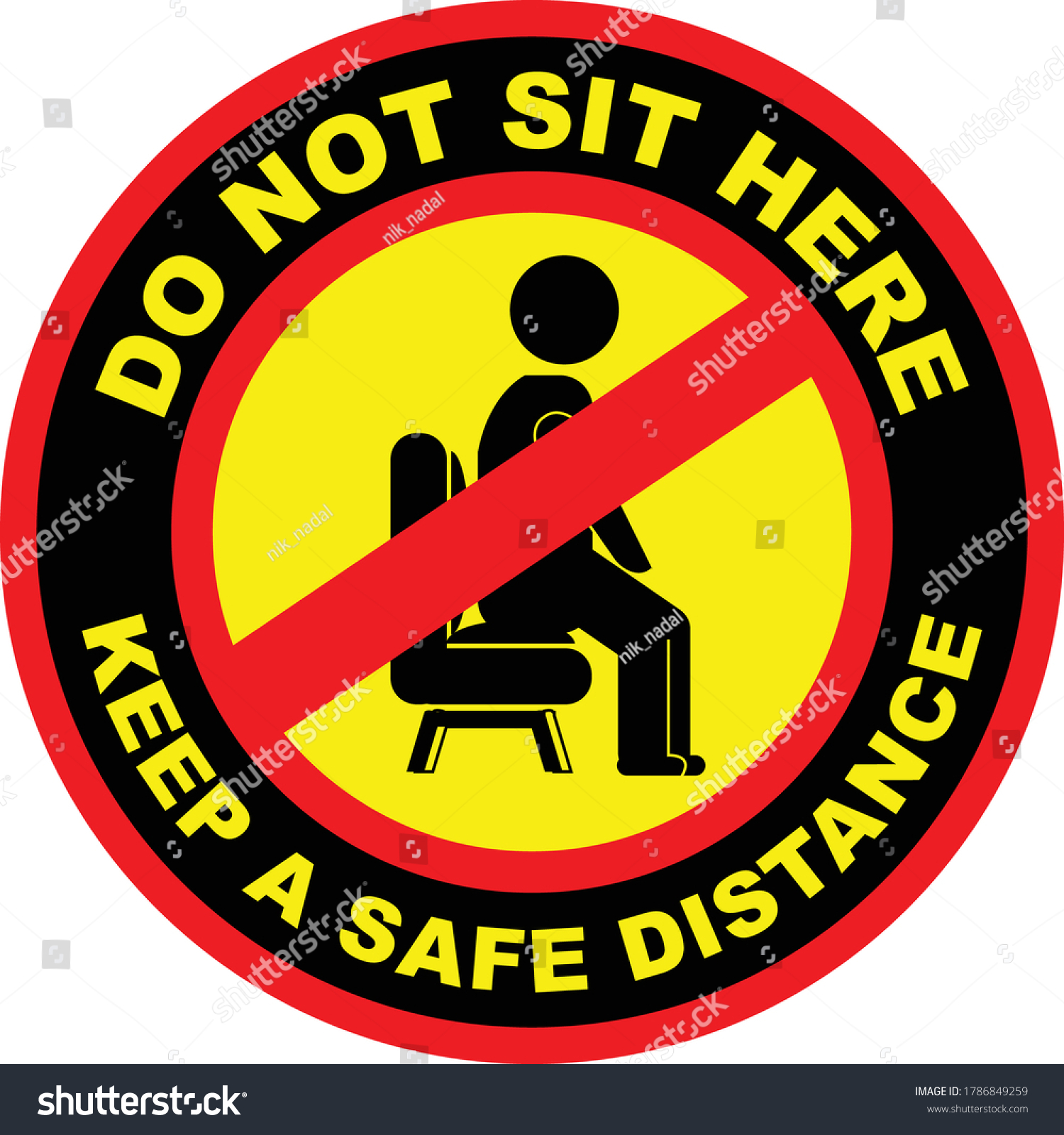 Do Not Sit Here Signage Vector Stock Vector Royalty Free 1786849259