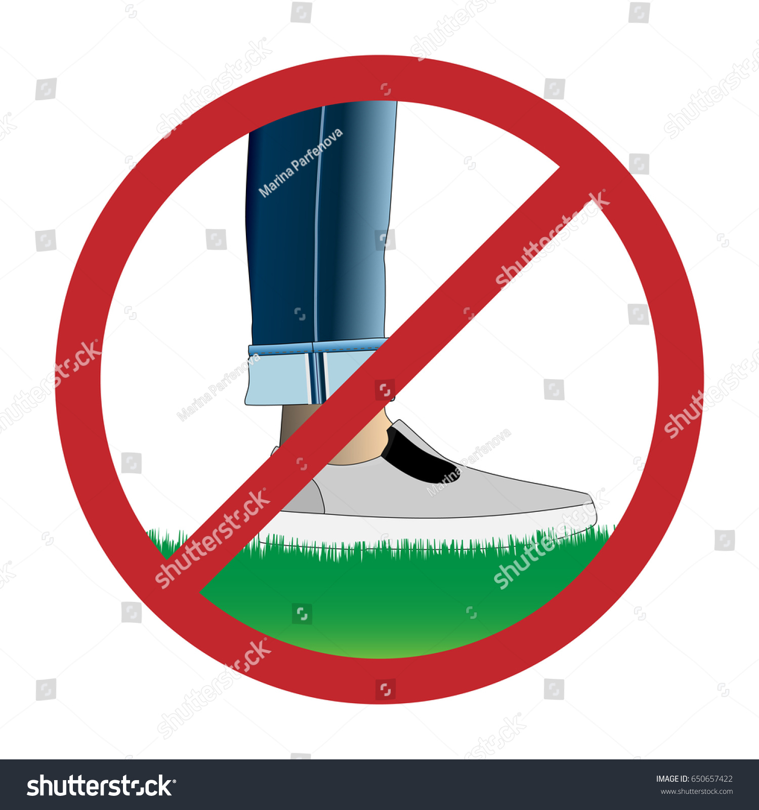 Do Not Step On Grass Sign Stock Vector (Royalty Free) 650657422 ...