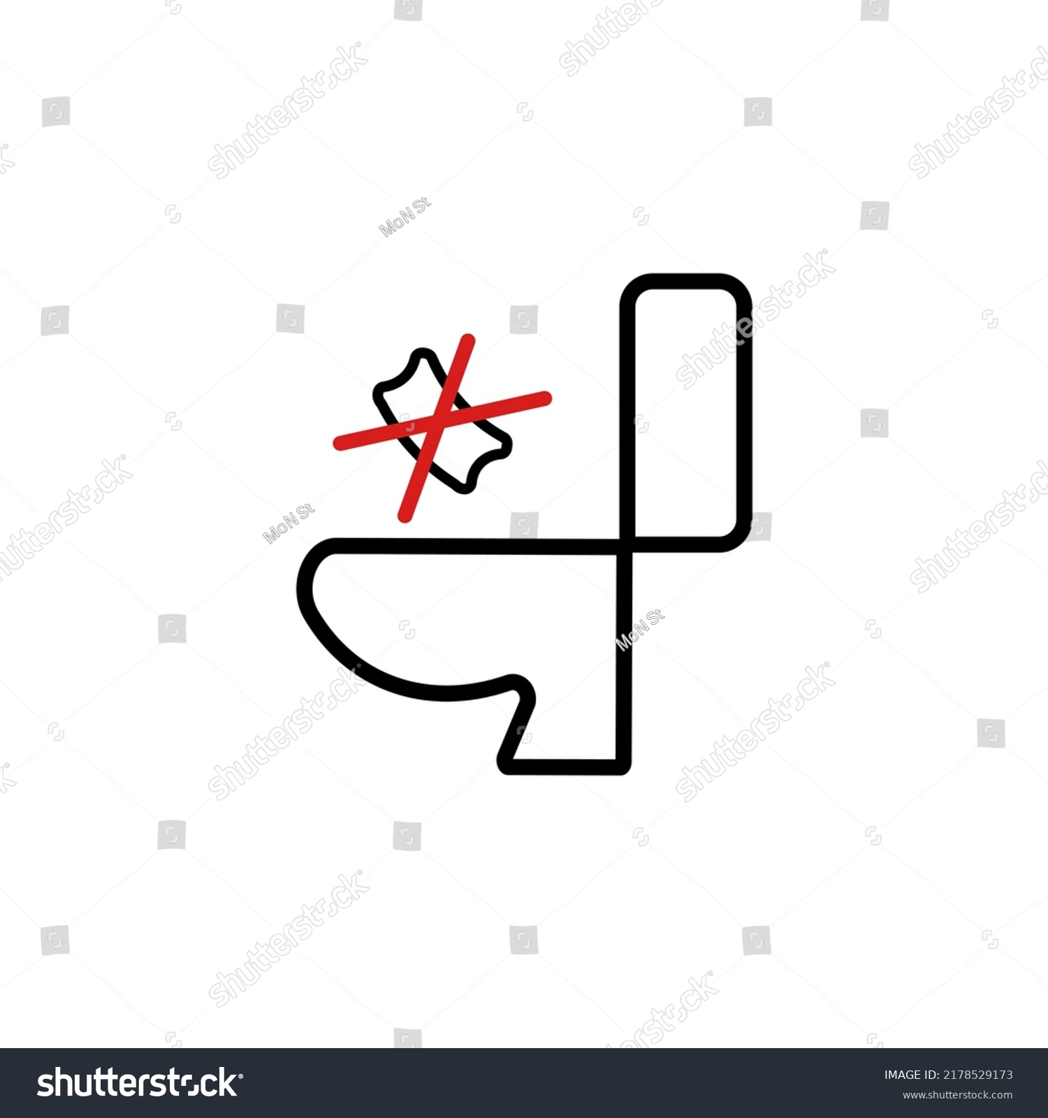 Do Not Throw Trash Toilet Simple Stock Vector Royalty Free 2178529173 Shutterstock