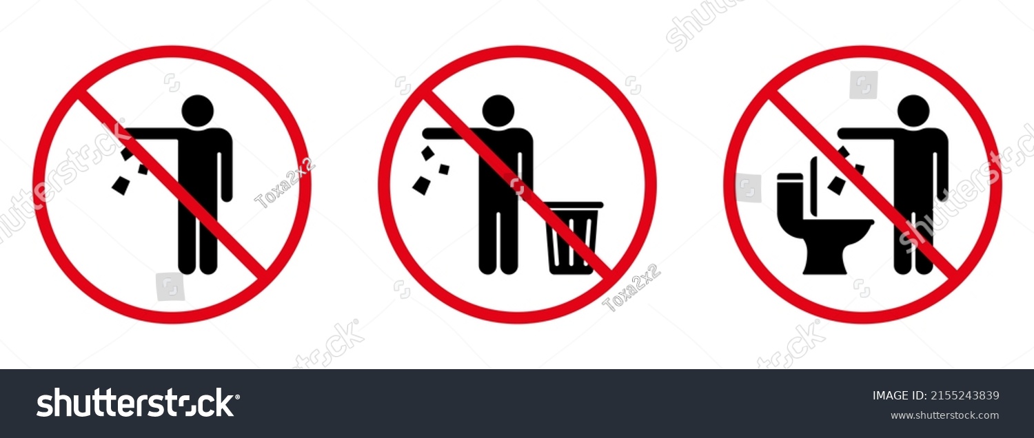 Do Not Throw Trash Toilet Sign Stock Vector (Royalty Free) 2155243839 ...