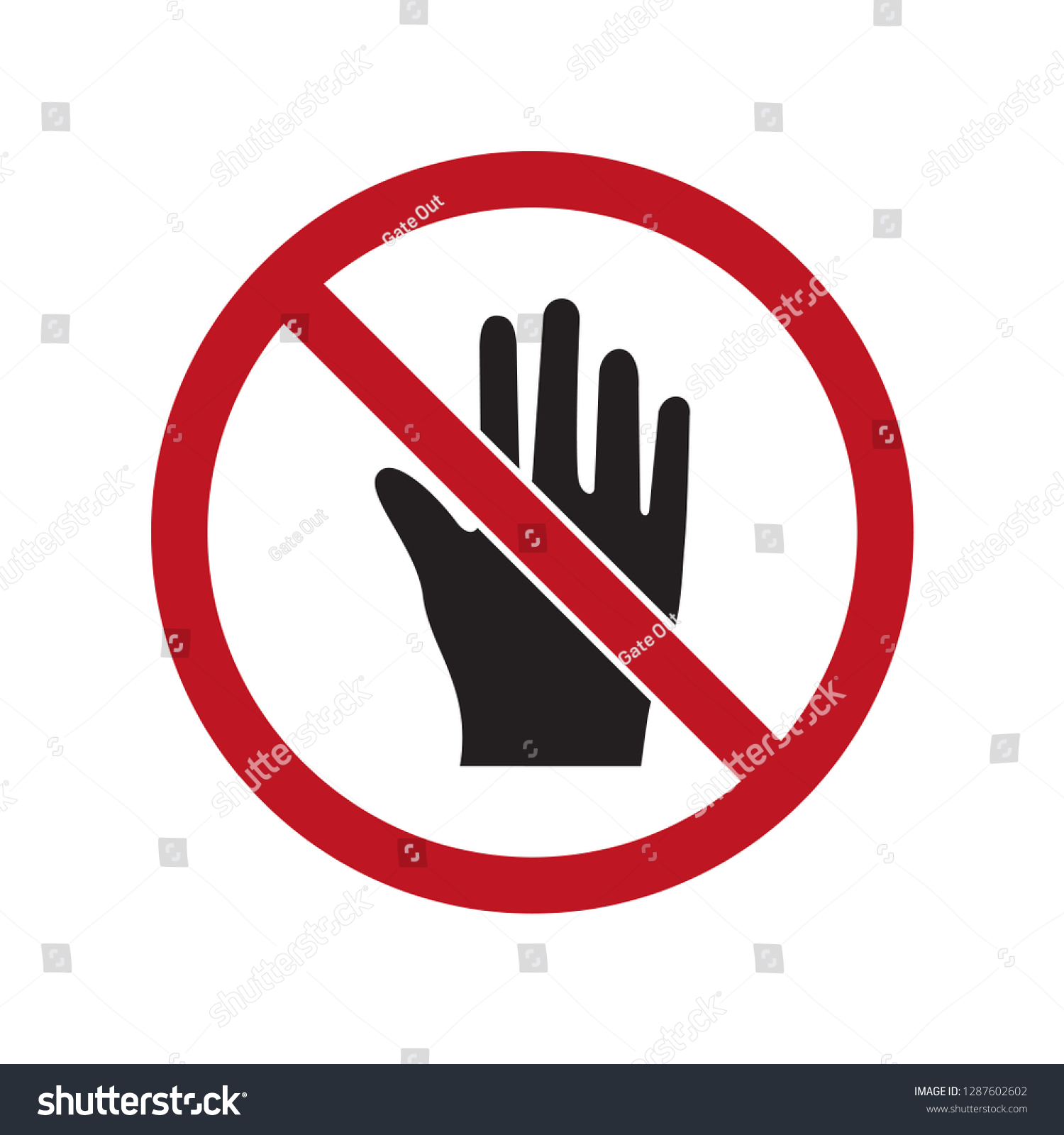 Do Not Touch Sign Vector Logo Stock Vector (Royalty Free) 1287602602