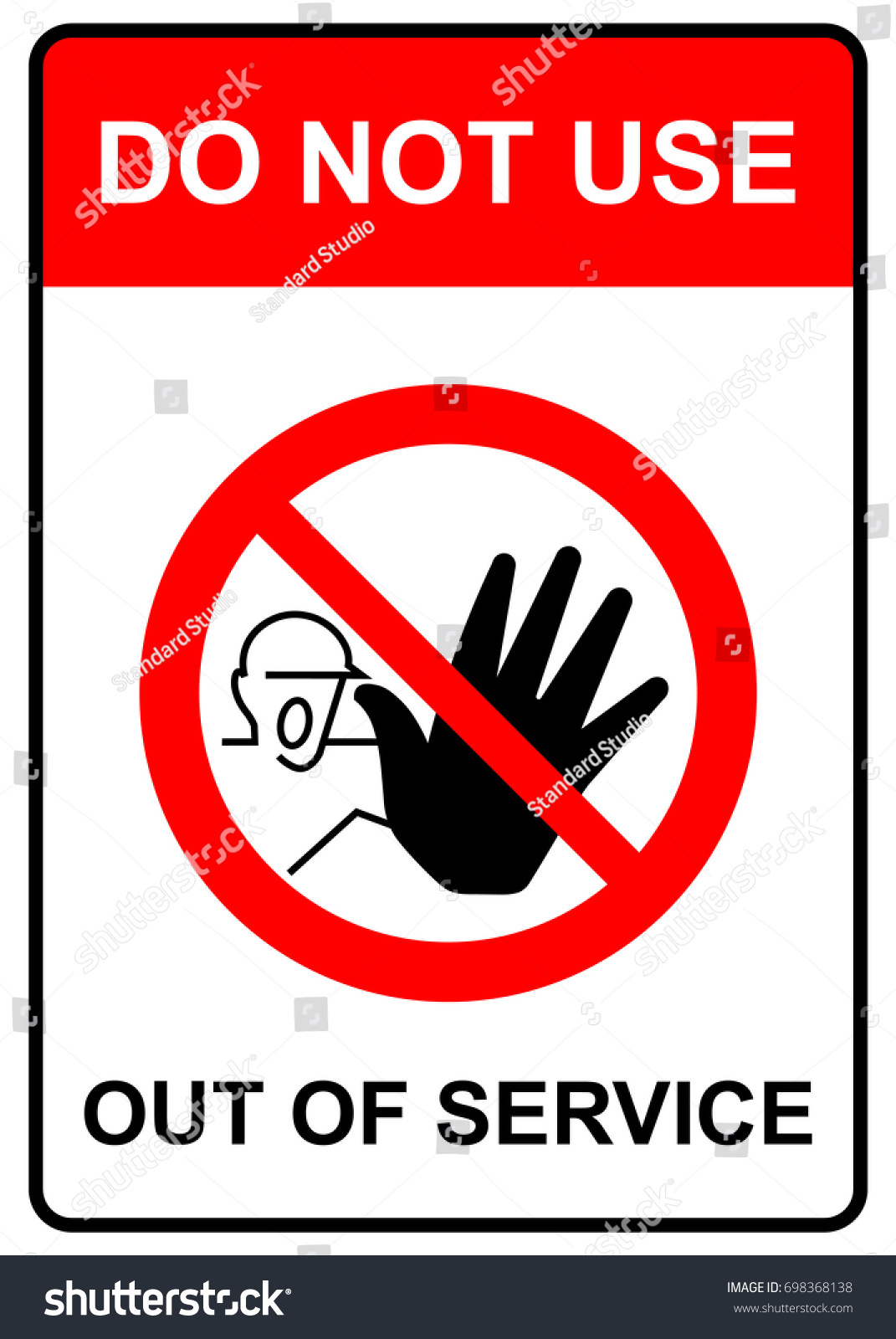 Do Not Use Out Service Sign Stock Vector Royalty Free 698368138