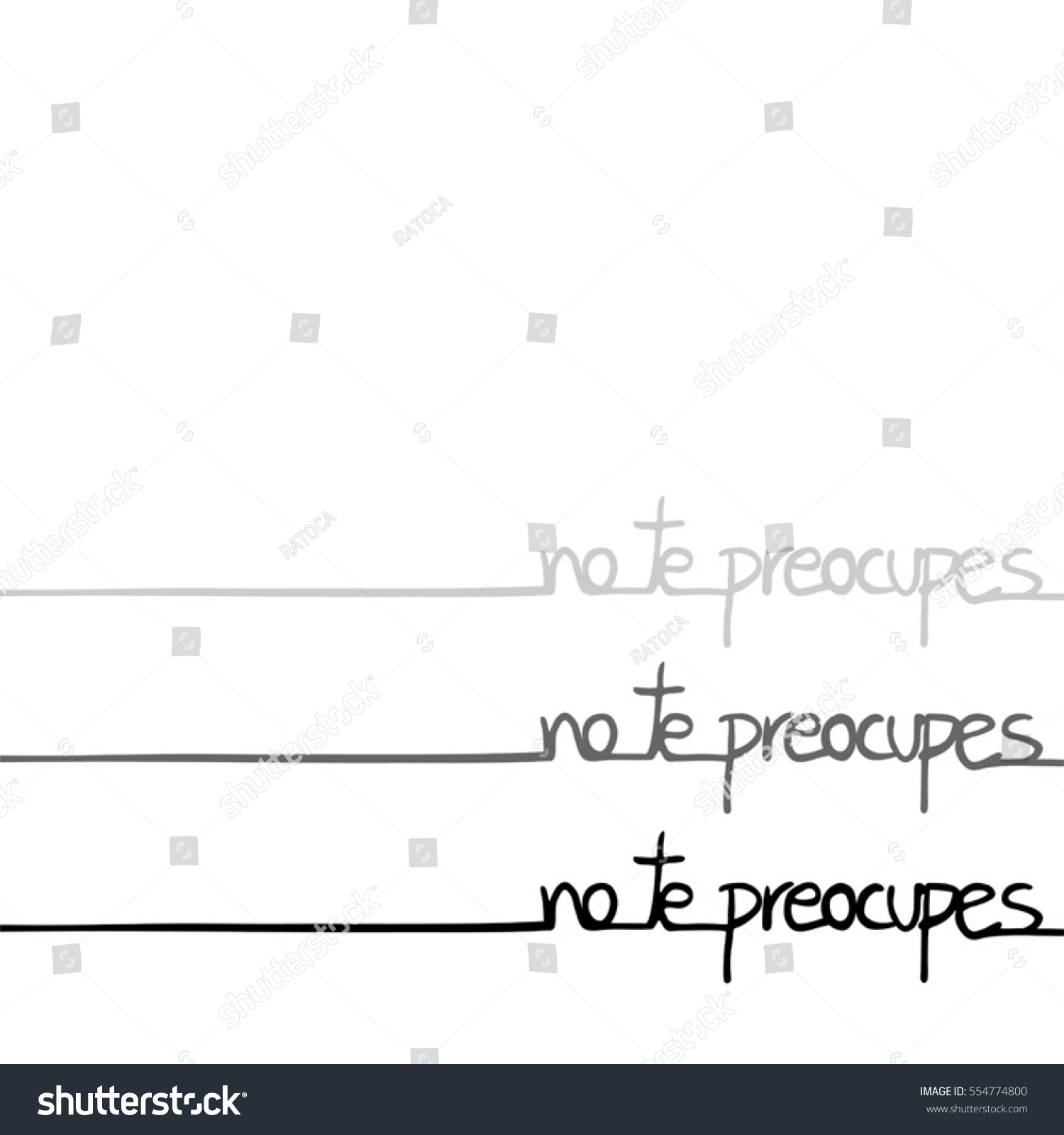 Do Not Worry Message Spanish Language Stock Vector (Royalty Free) 554774800