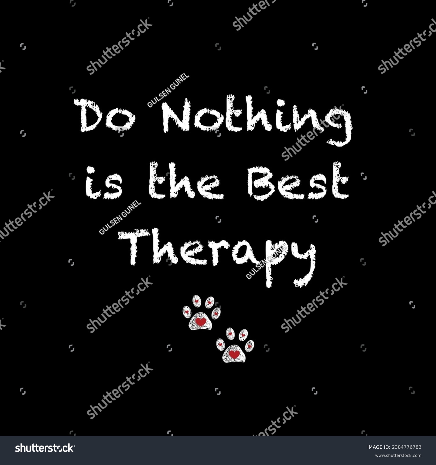 SVG of Do nothing is the best therapy text with doodle paw prints with heart svg