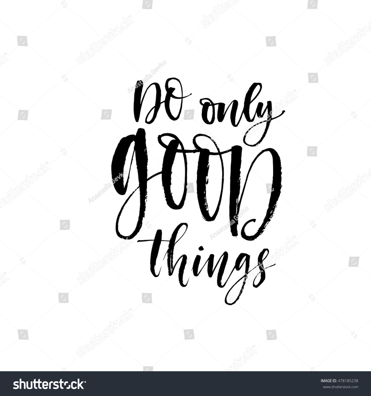 Do Only Good Things Card Hand Stock Vector 478185238 - Shutterstock
