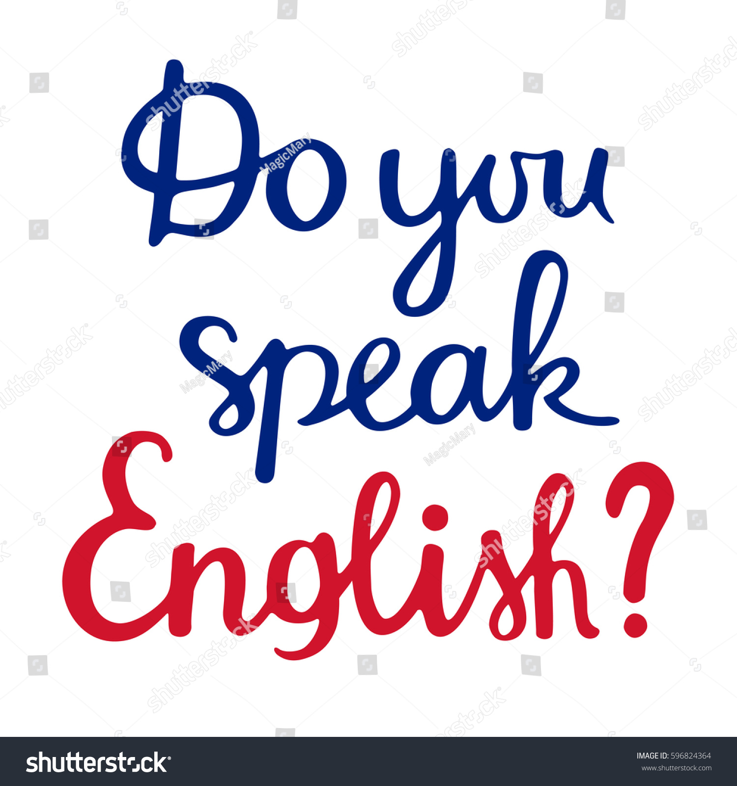 Do You Speak English Quote Stock Vector Royalty Free 596824364
