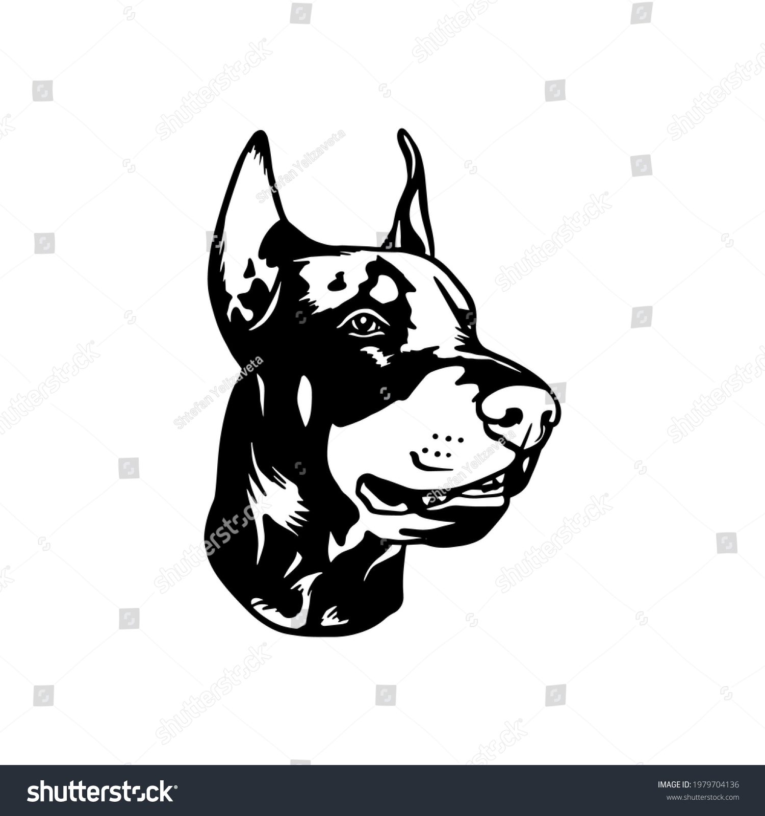 SVG of Doberman dog in graphic style. Creative illustrations
Clipart file for cutting vinyl decal and printing svg