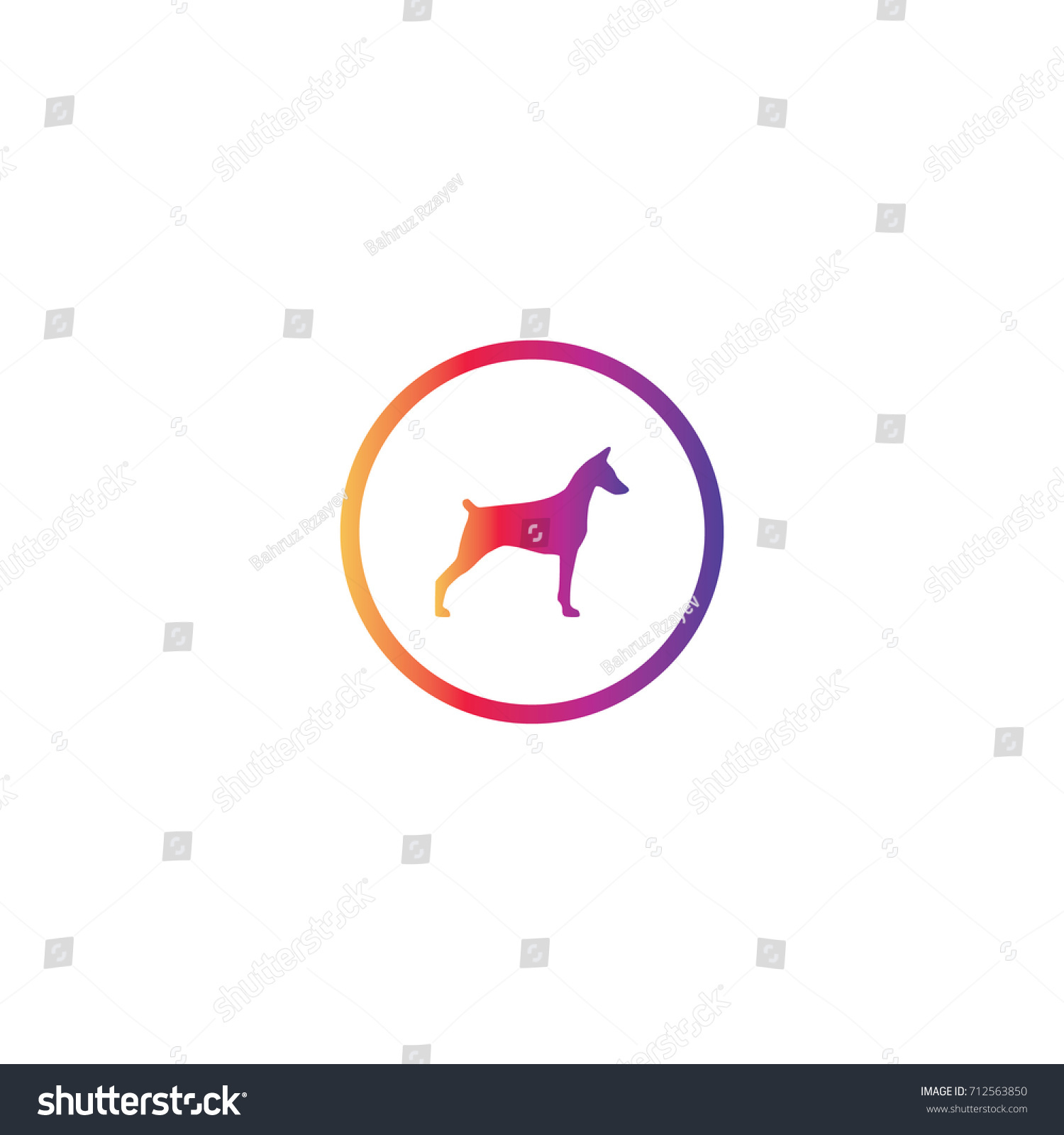 doberman icon silhouette vector illustration