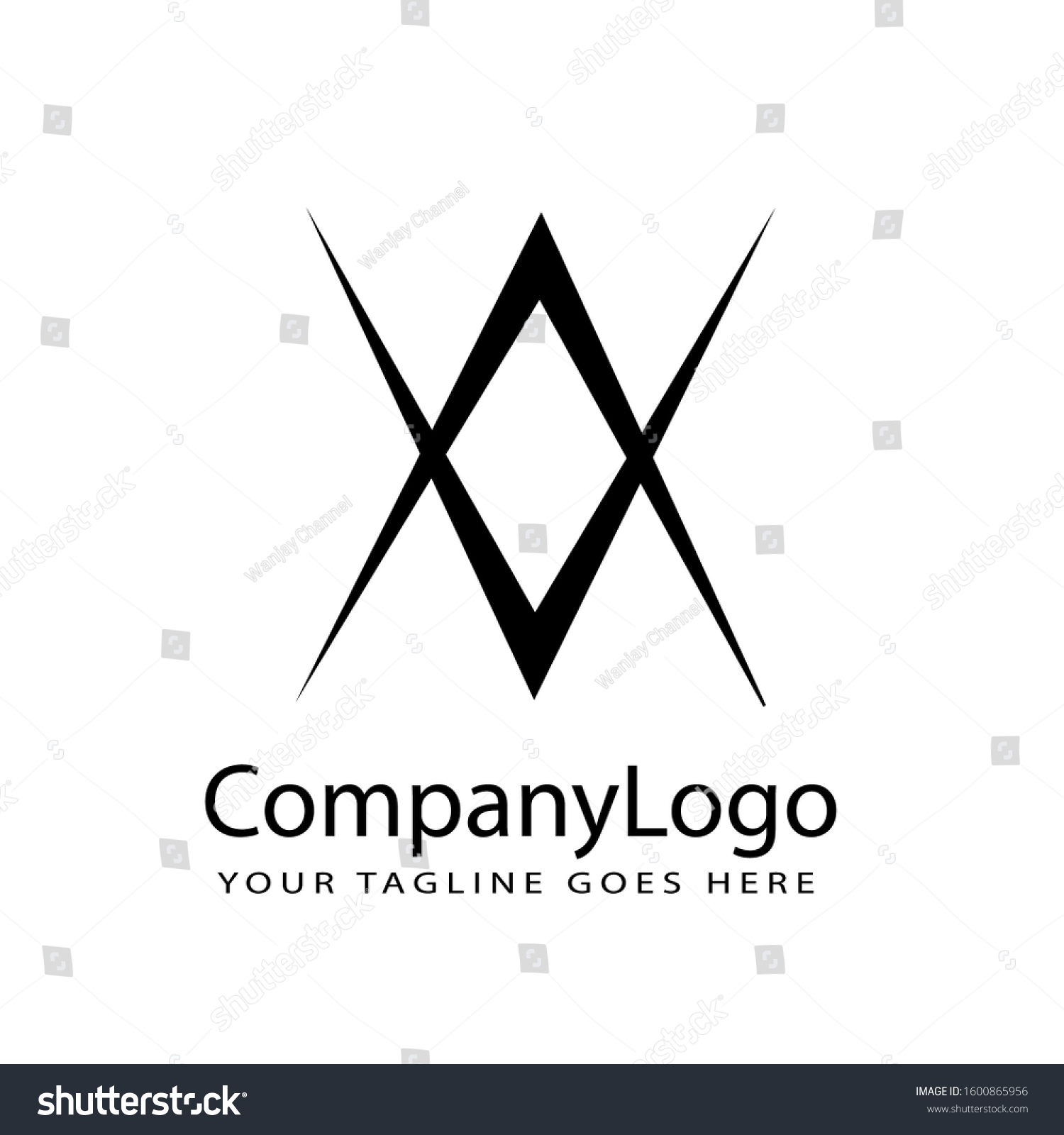 Doble V Logo Design Black Logo