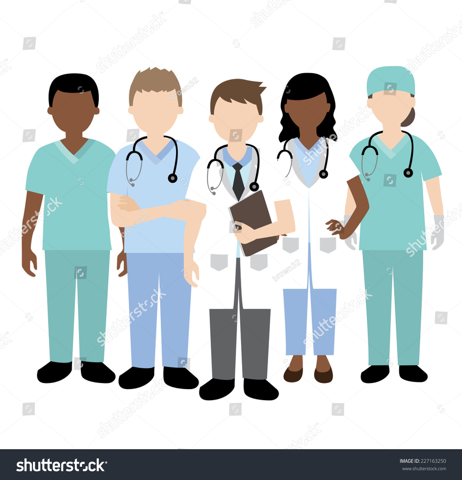 Doctor And Medical Team Stock Vector Illustration 227163250 : Shutterstock