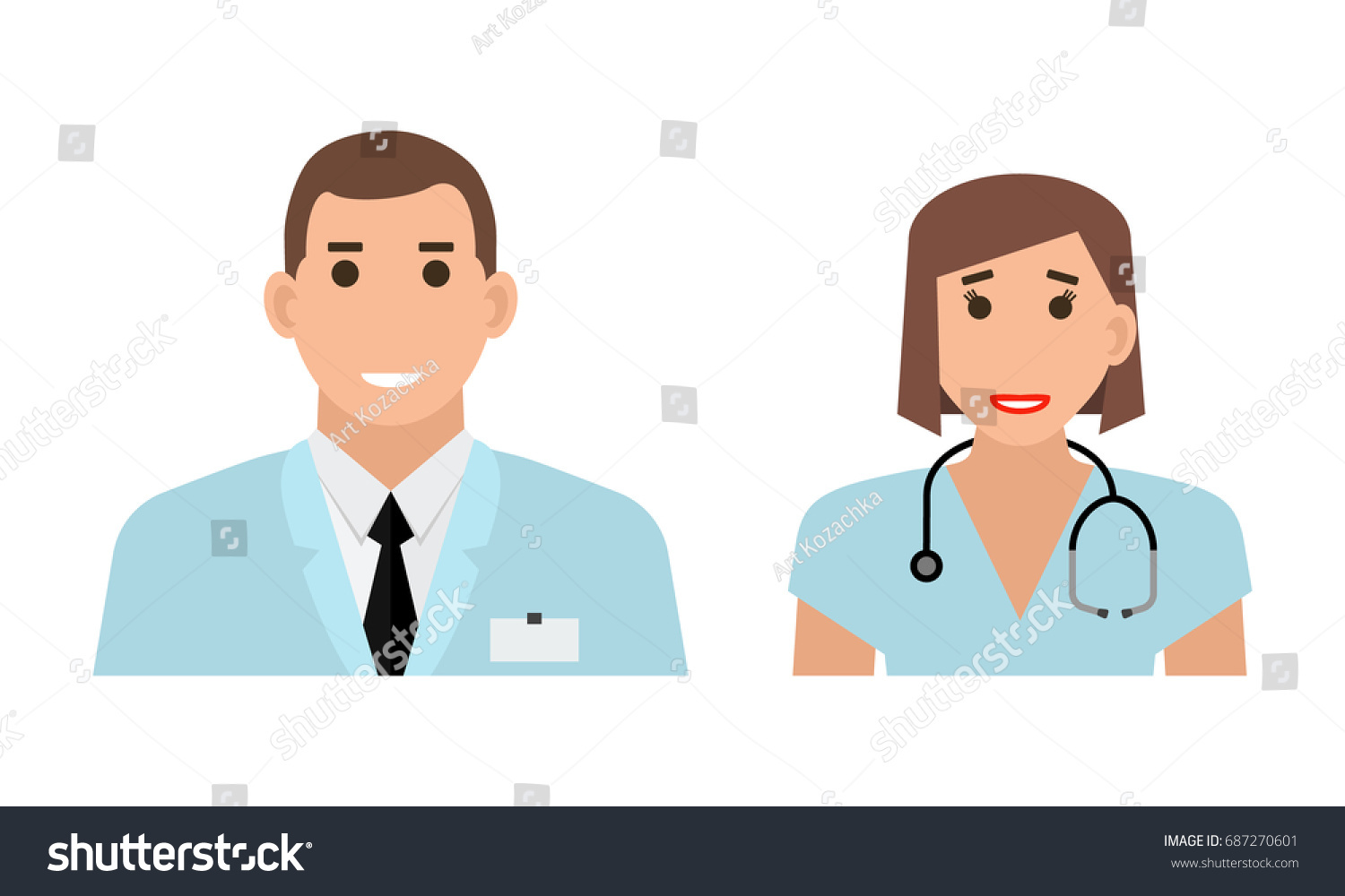 Doctor Avatar Illustration Doctor Icons People Stock Vector (Royalty ...