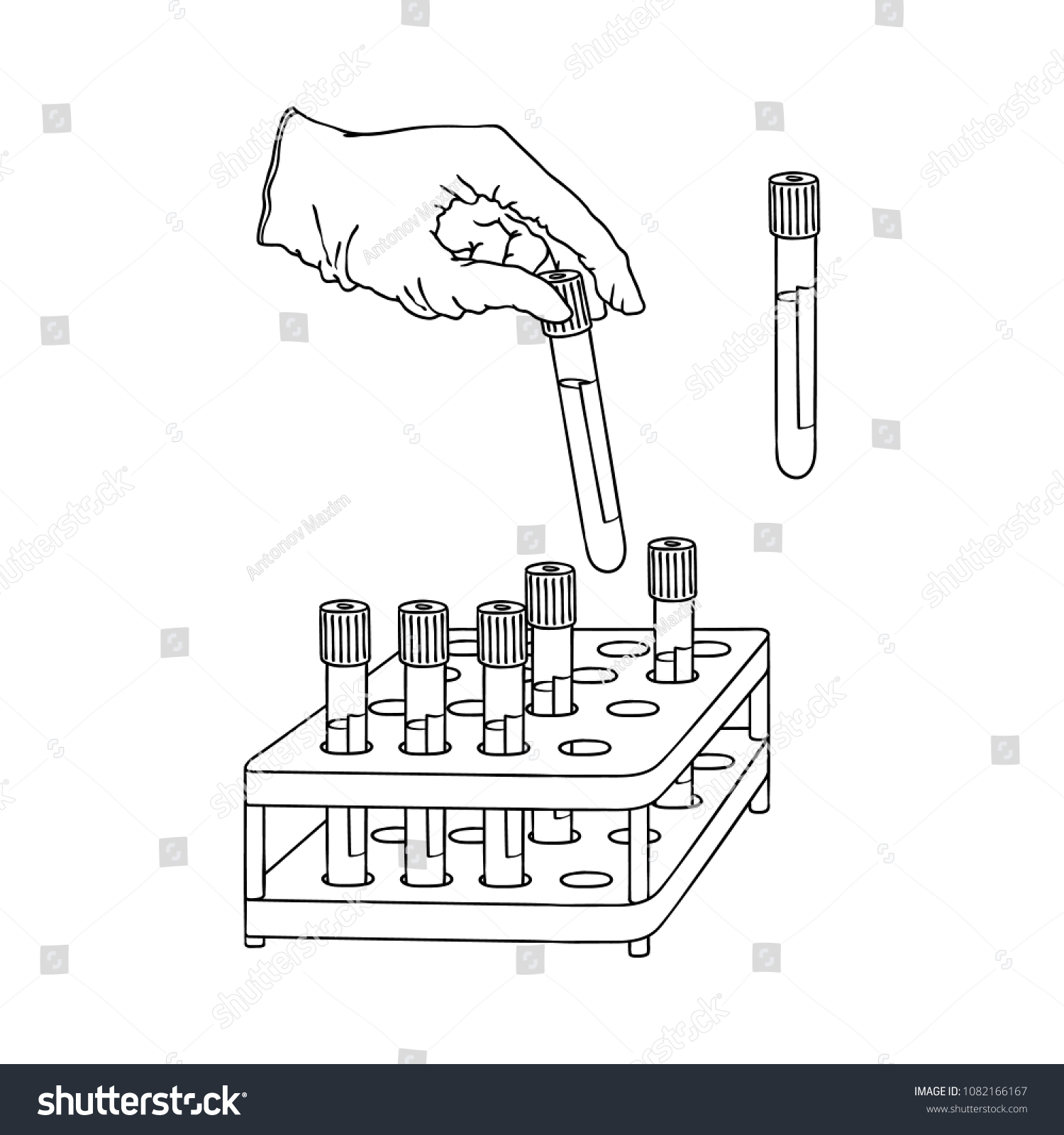 Doctor Hand Holding Test Tube Blood Stock Vector (Royalty Free ...