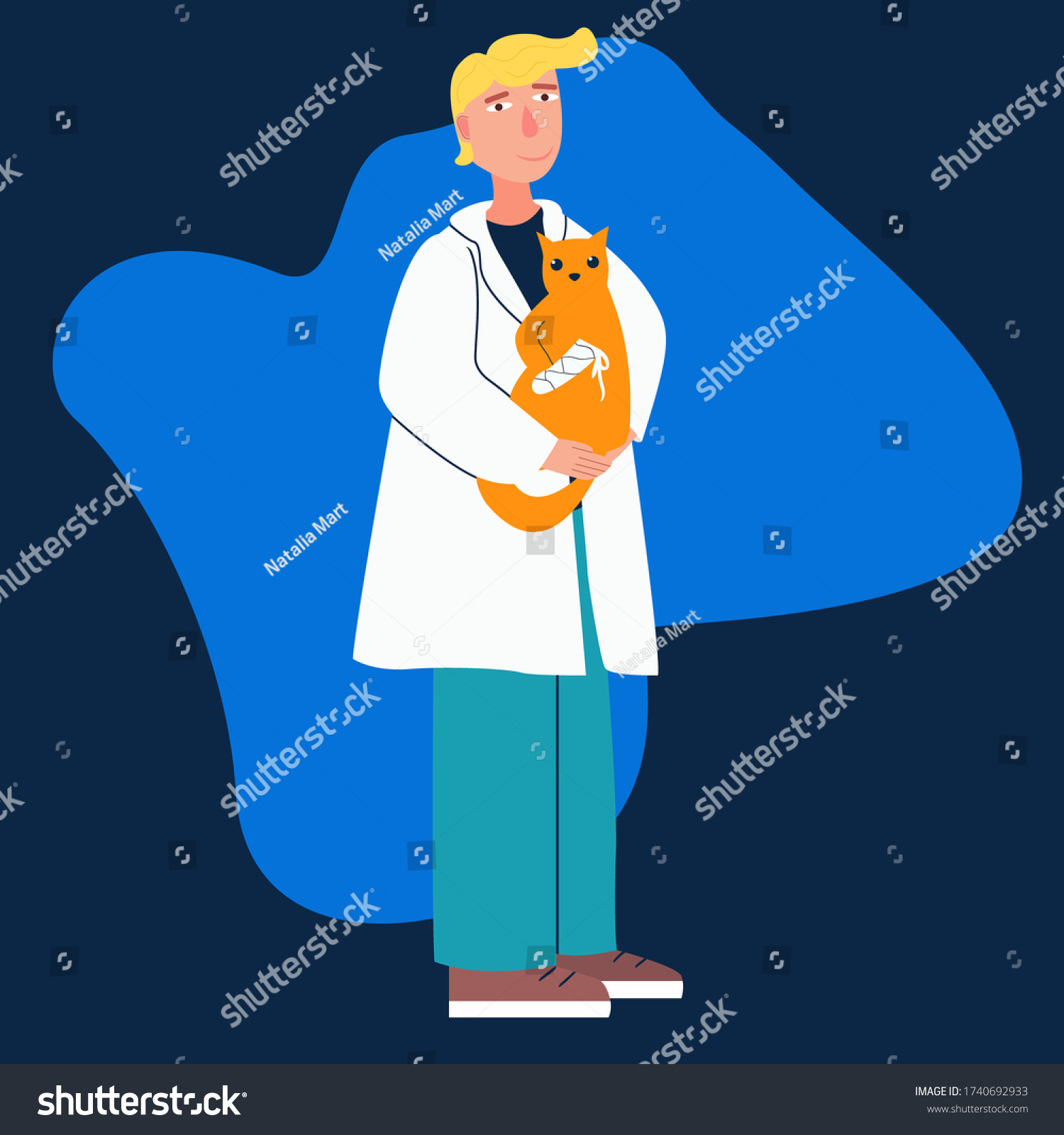 SVG of doctor holding a can with broken paw svg