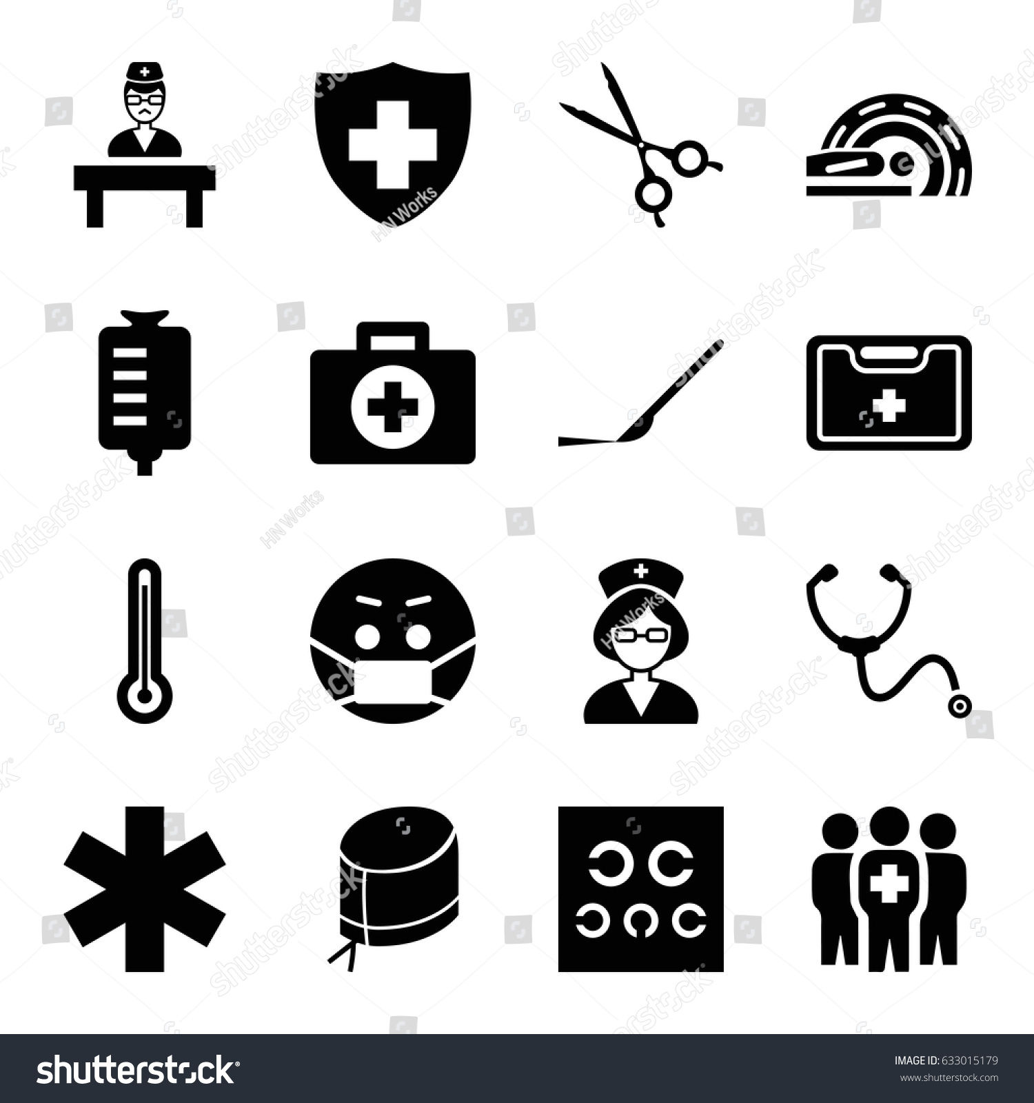 Doctor Icons Set Set 16 Doctor Stock Vector (Royalty Free) 633015179