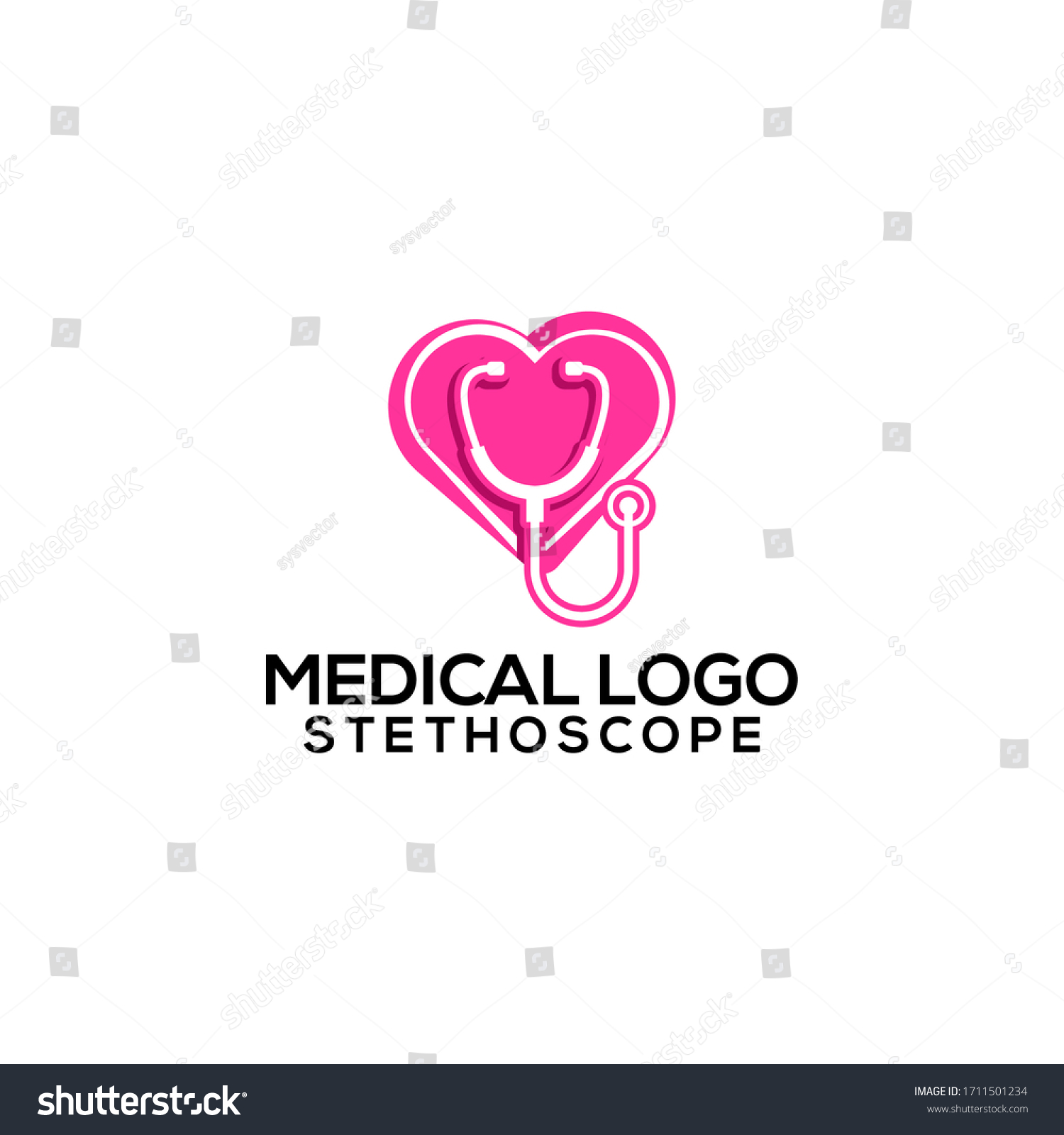 Doctor Medical Heart Stethoscope Logo Vector Stock Vector (Royalty Free ...