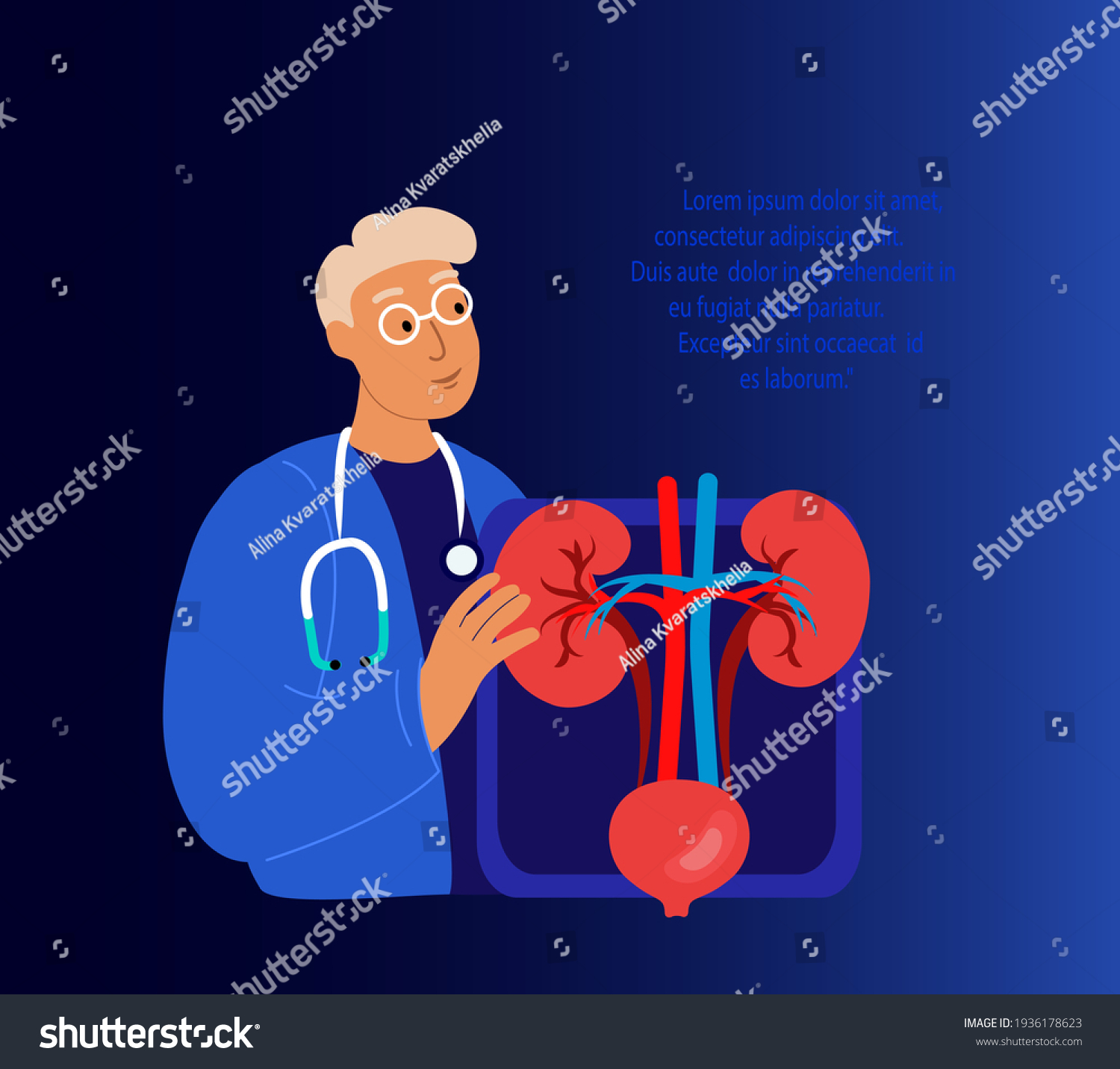 Doctor Nephrologist Scientist Examinediagnosing Inflamed ...