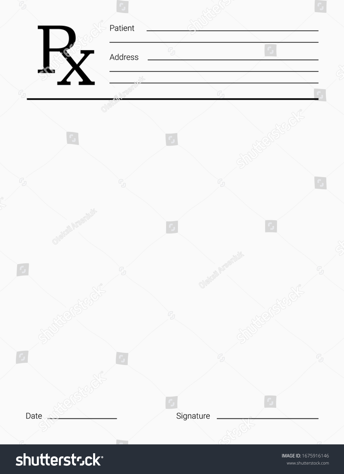 Doctors Rx Pad Template Blank Medical Stock Vector (Royalty Free With Regard To Blank Prescription Form Template