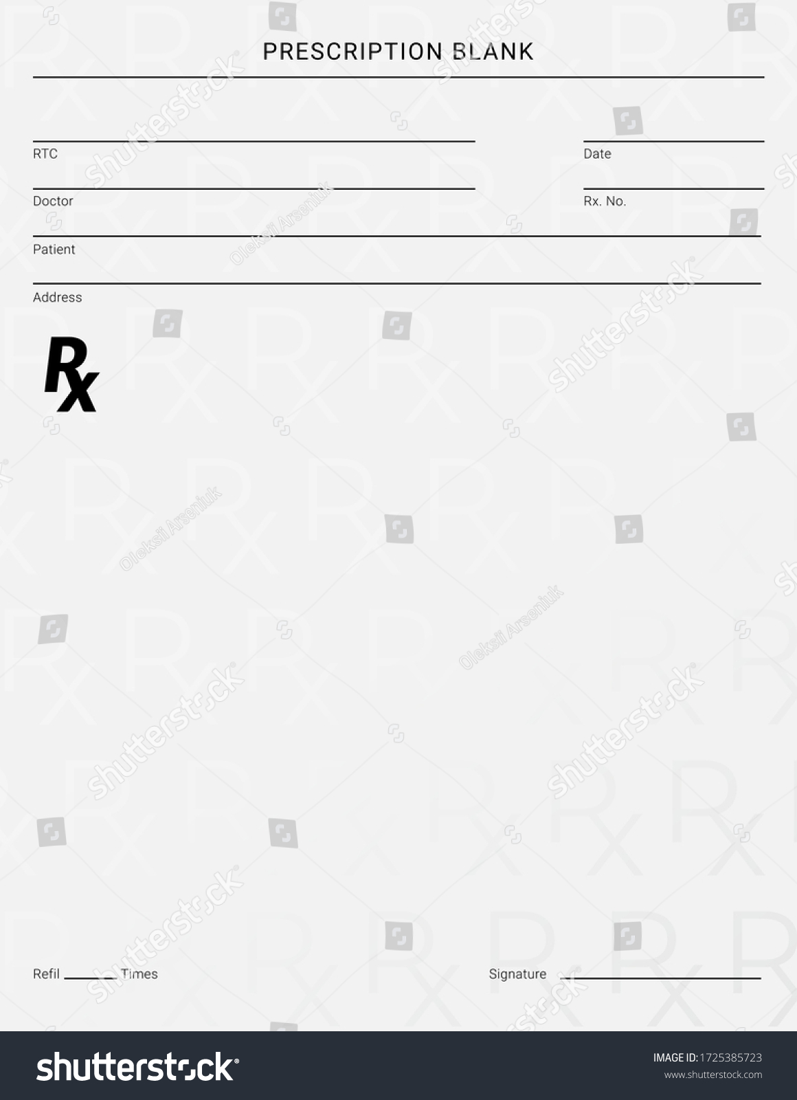 Doctors Rx Pad Template Blank Medical Stock Vector (Royalty Free Pertaining To Blank Prescription Pad Template