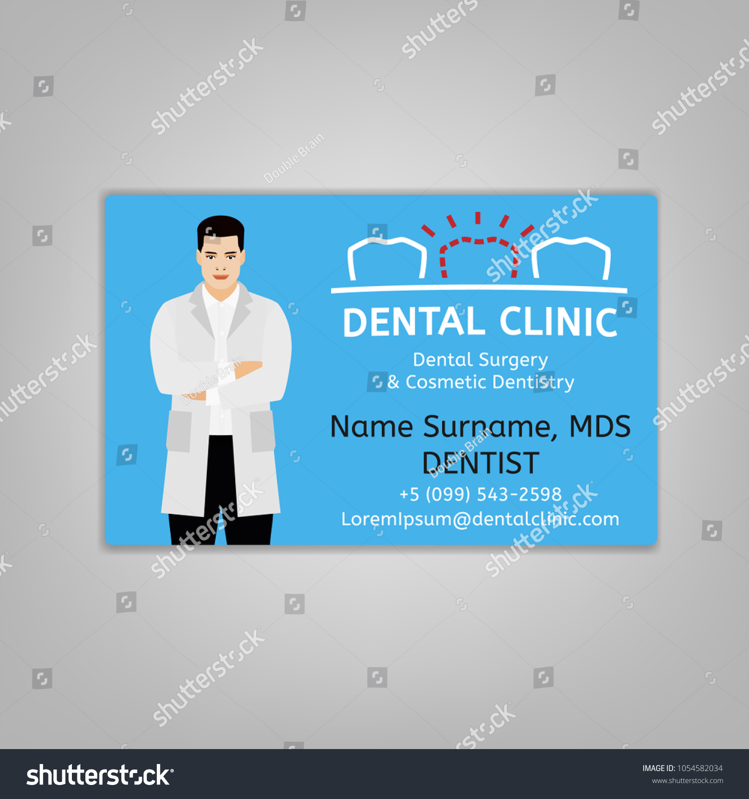 Doctors Id Card Dentist Image Medical Stock Vector Royalty Free 1054582034