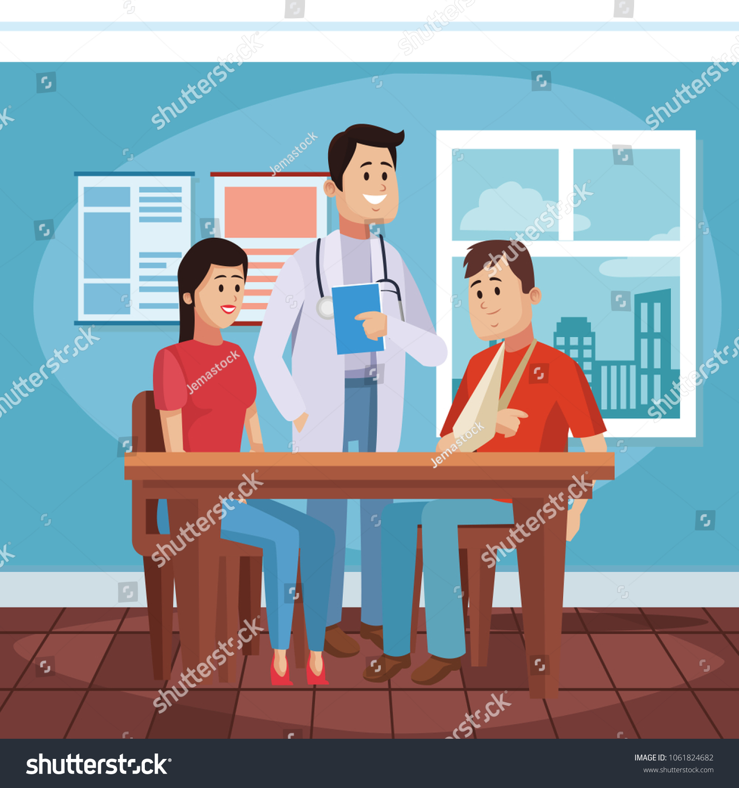 Doctors Office Cartoon Stock Vector (Royalty Free) 1061824682 ...