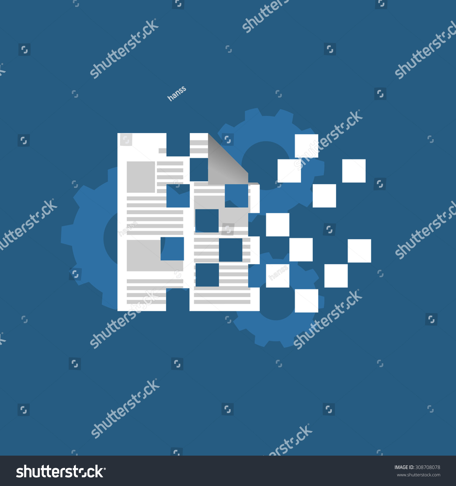 Document encryption concept illustration flat design stock vector