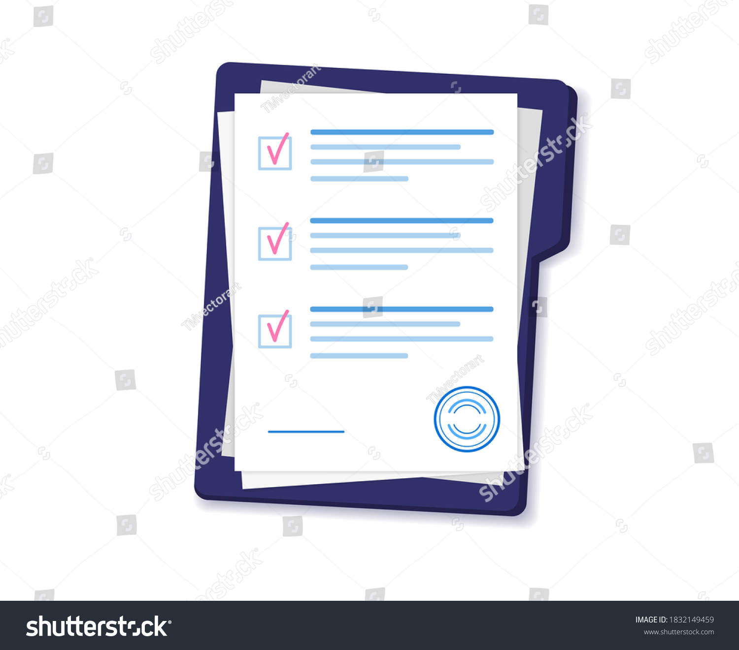 Document Folder Contract Documents Agreement Papers Stock Vector ...