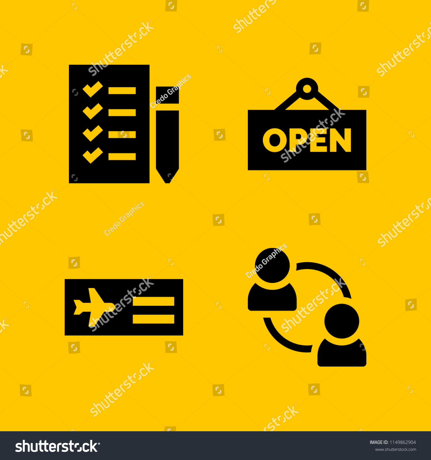 Document Icon 4 Document Set Interview Stock Vector Royalty Free