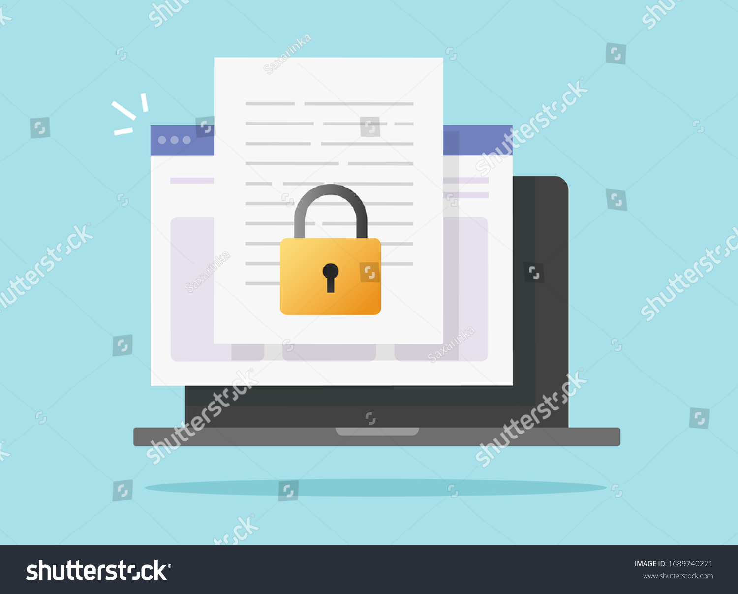 Document Secure Confidential Online Access On Stock Vector (Royalty ...