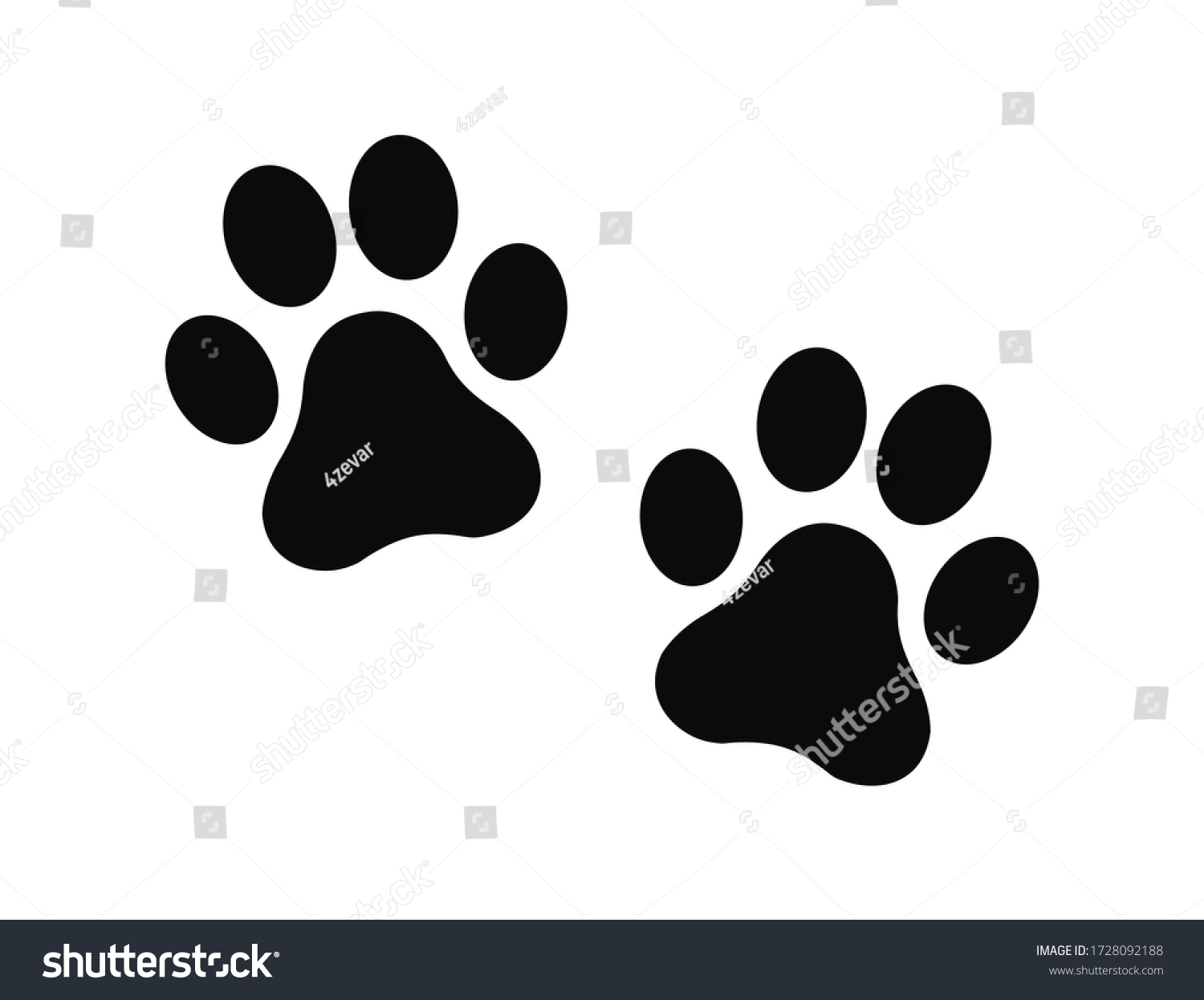 SVG of Dog and cat paw print vector icon svg