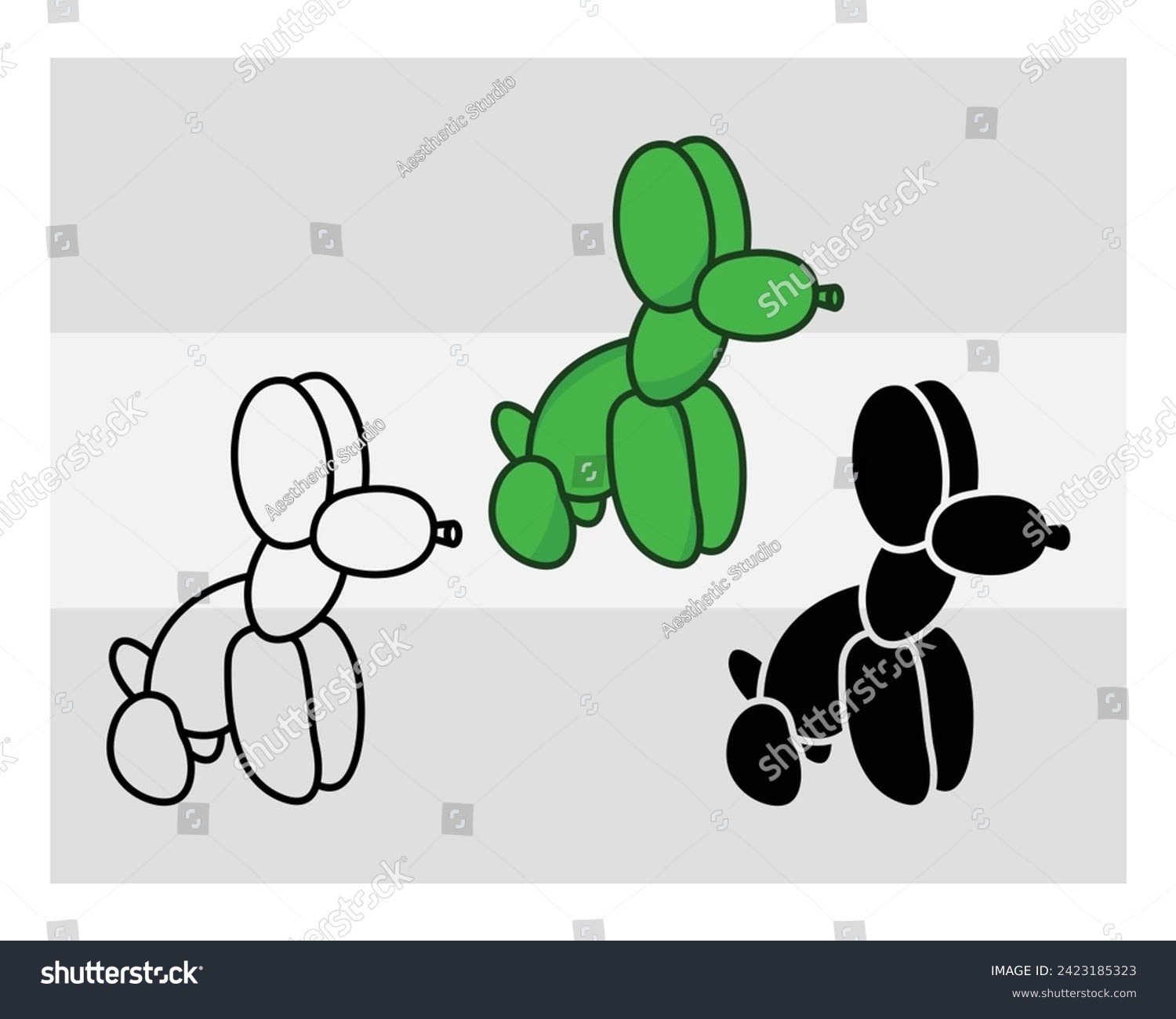 SVG of Dog Balloon Silhouette, Balloon Poodle, Animal, Balloon Dogs, Balloon Dog image, Clipart, Vector,  svg